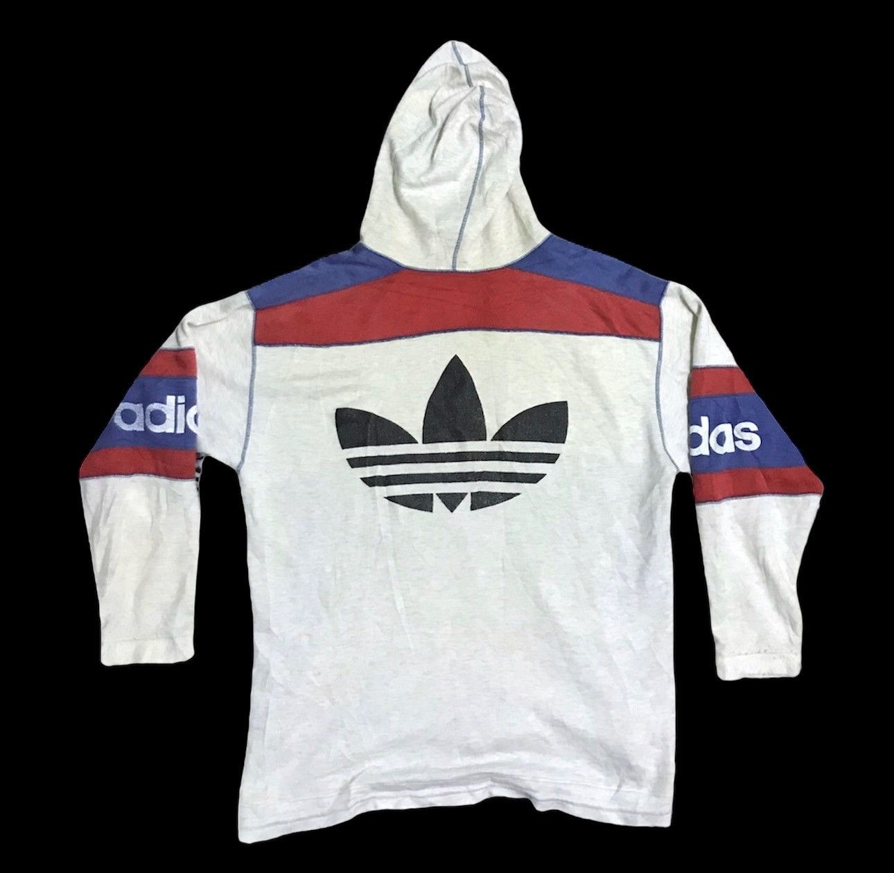 Vintage Vintage 90s Adidas pullover big logo hoodie Size US L / EU 52-54 / 3 - 3 Thumbnail