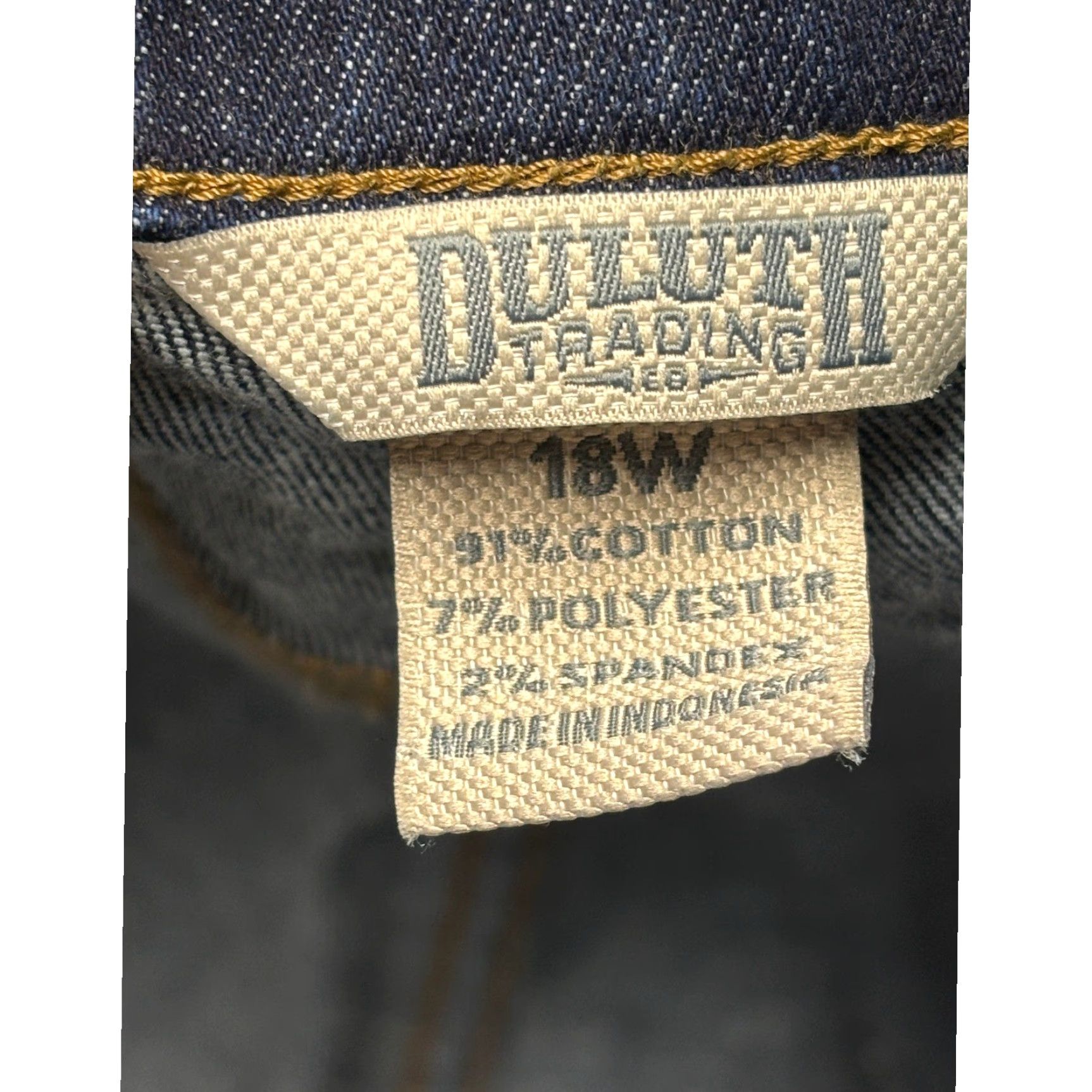 Duluth Trading Company Duluth Trading Co Jeans Dark Wash Bootcut Denim Stretch Cotton Womens 18W 31in Inseam Slim/Regular Rise Zip Button Pockets Size 40" / US 18 - 5 Thumbnail
