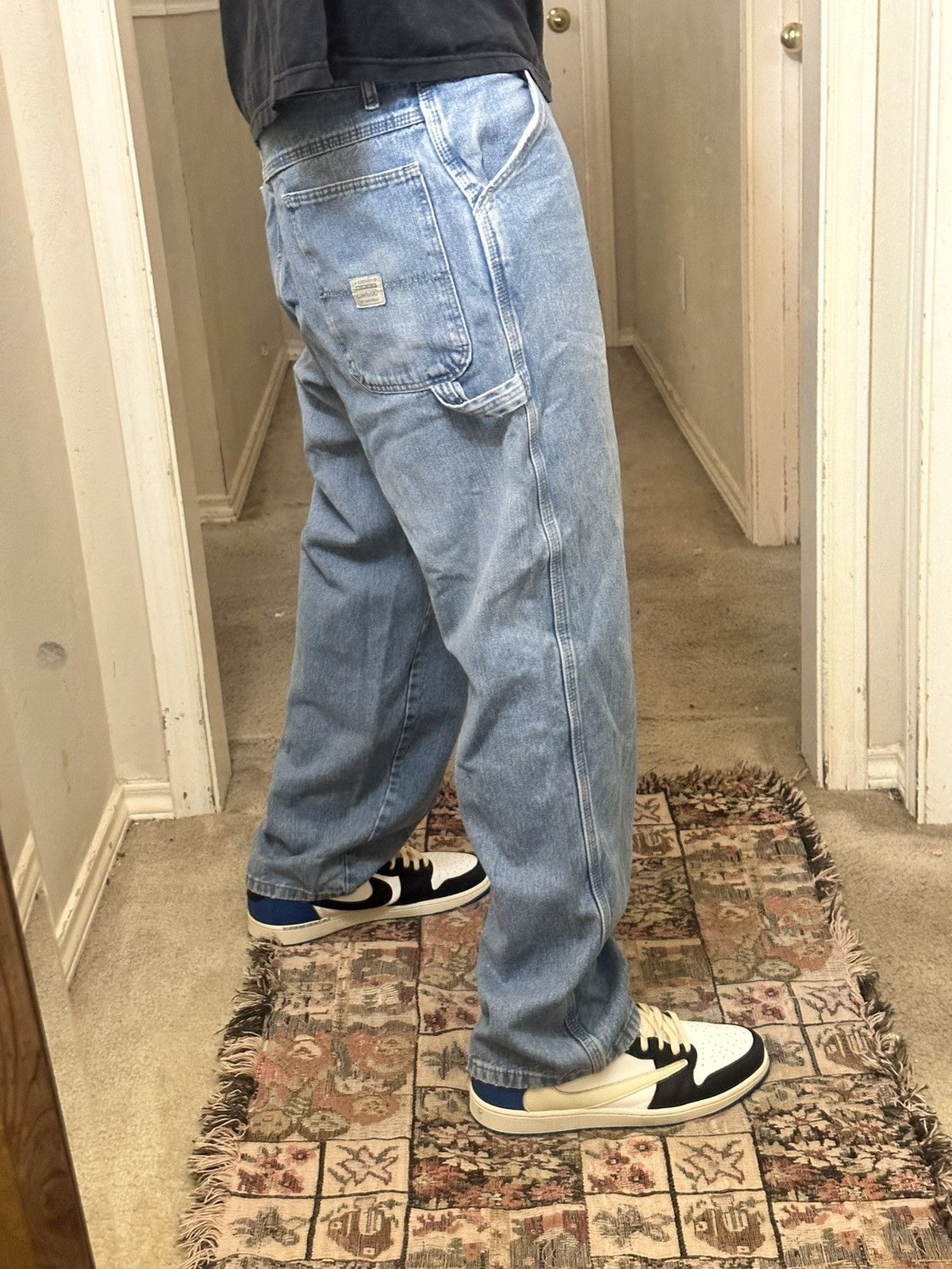 Japanese Brand × Vintage Vintage Y2k/2000s Baggy Grunge Light Wash Skater Denim Size US 34 / EU 50 - 3 Thumbnail