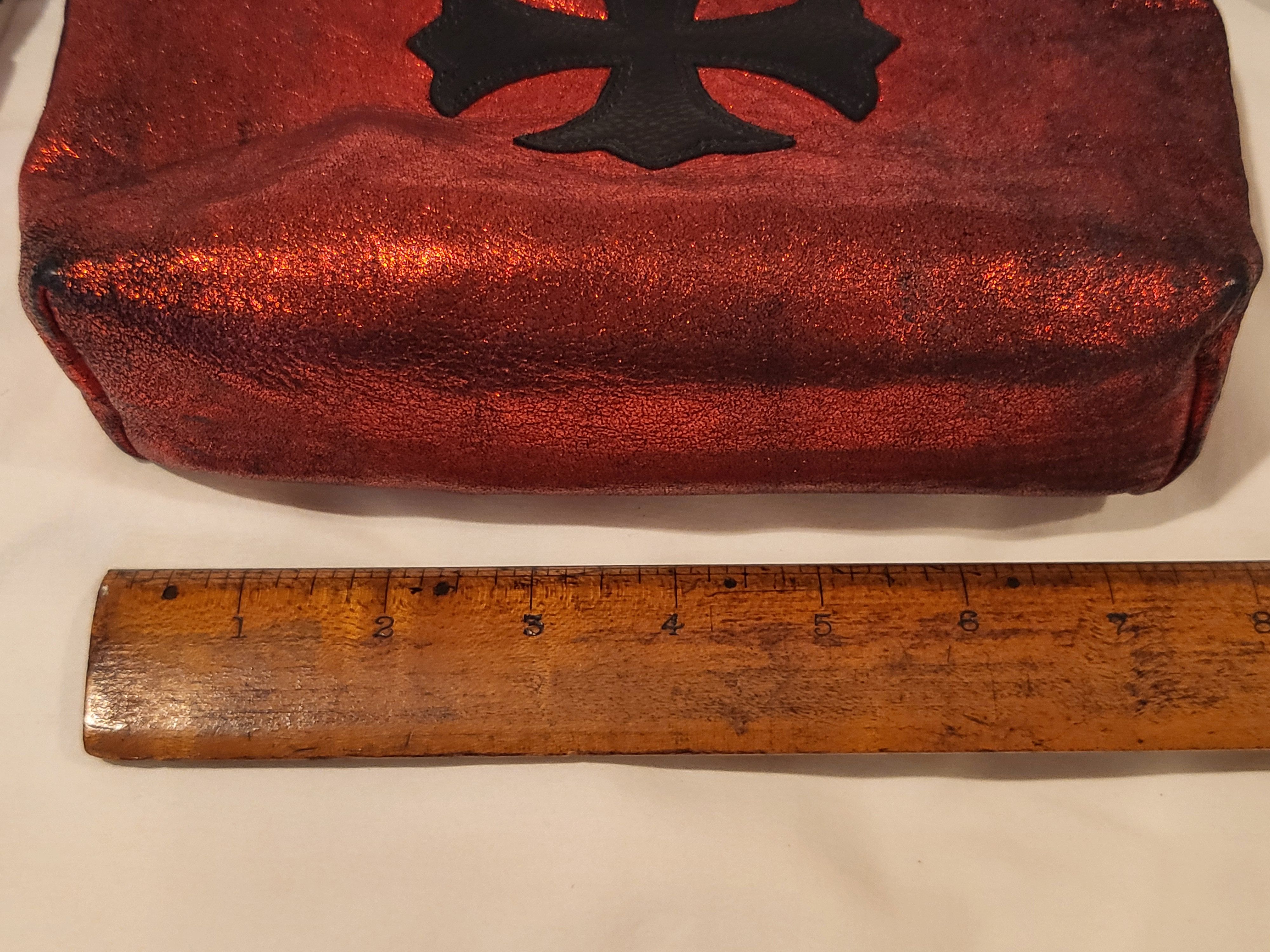 Chrome Hearts Chrome Hearts Red Leather Toiletry Dop Bag Size ONE SIZE - 9 Thumbnail