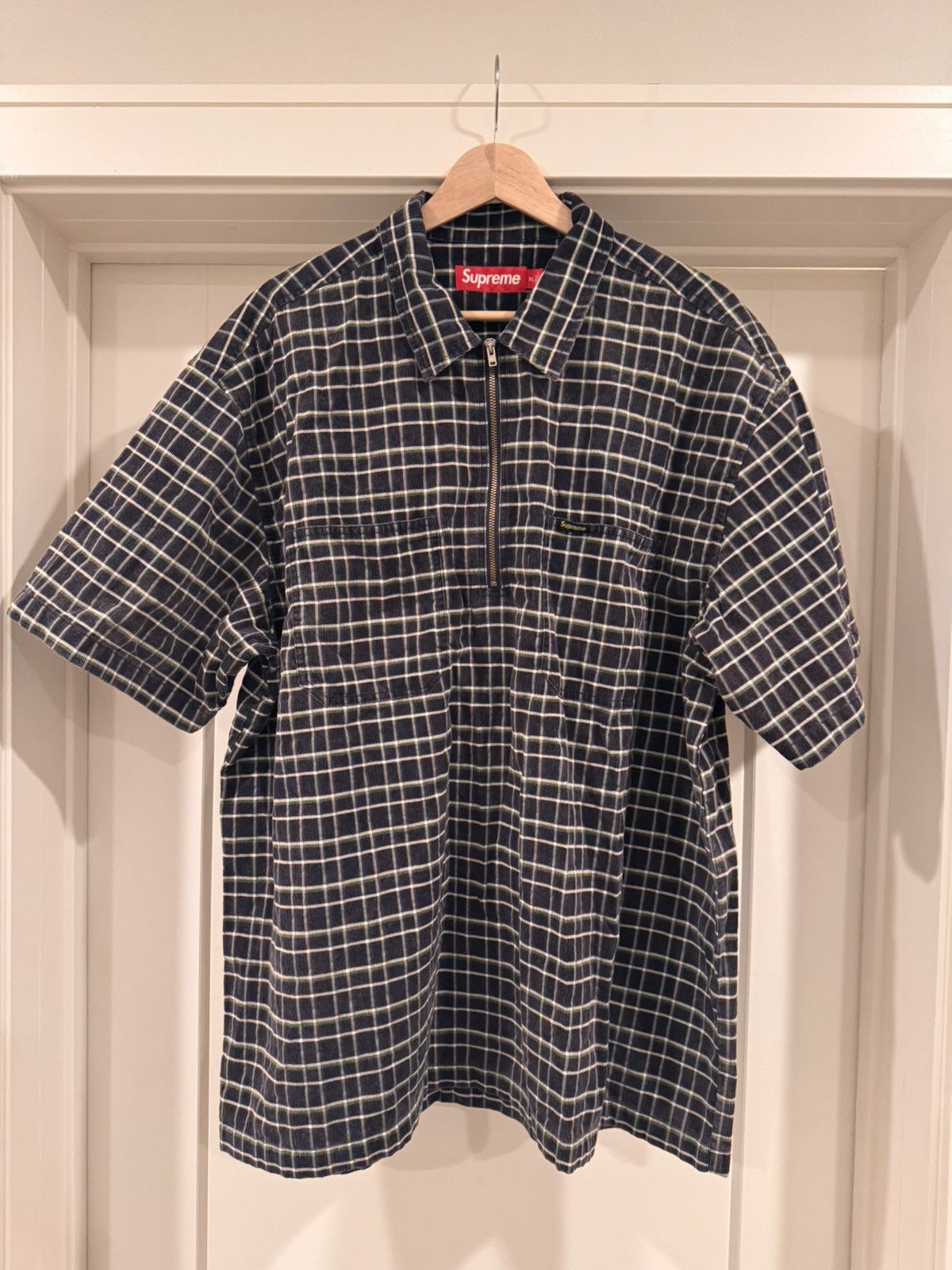 Supreme Supreme Plaid Corduroy Half Zip S/S Shirt - XL | Grailed