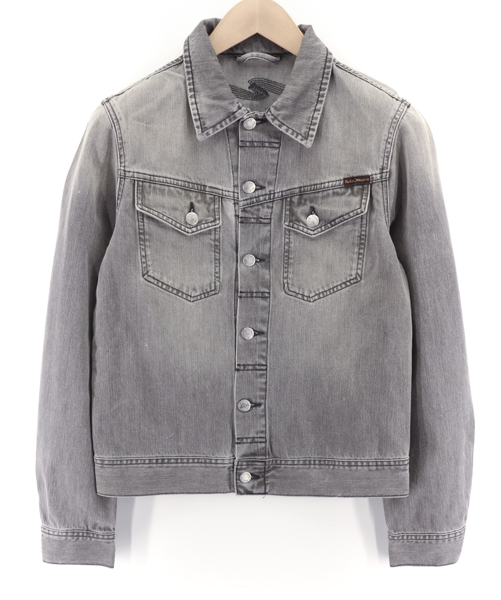 Nudie Jeans CONNY ORG. FOG S Cotton Grey Denim Jacket 80340 Size US S / EU 44-46 / 1 - 1 Thumbnail