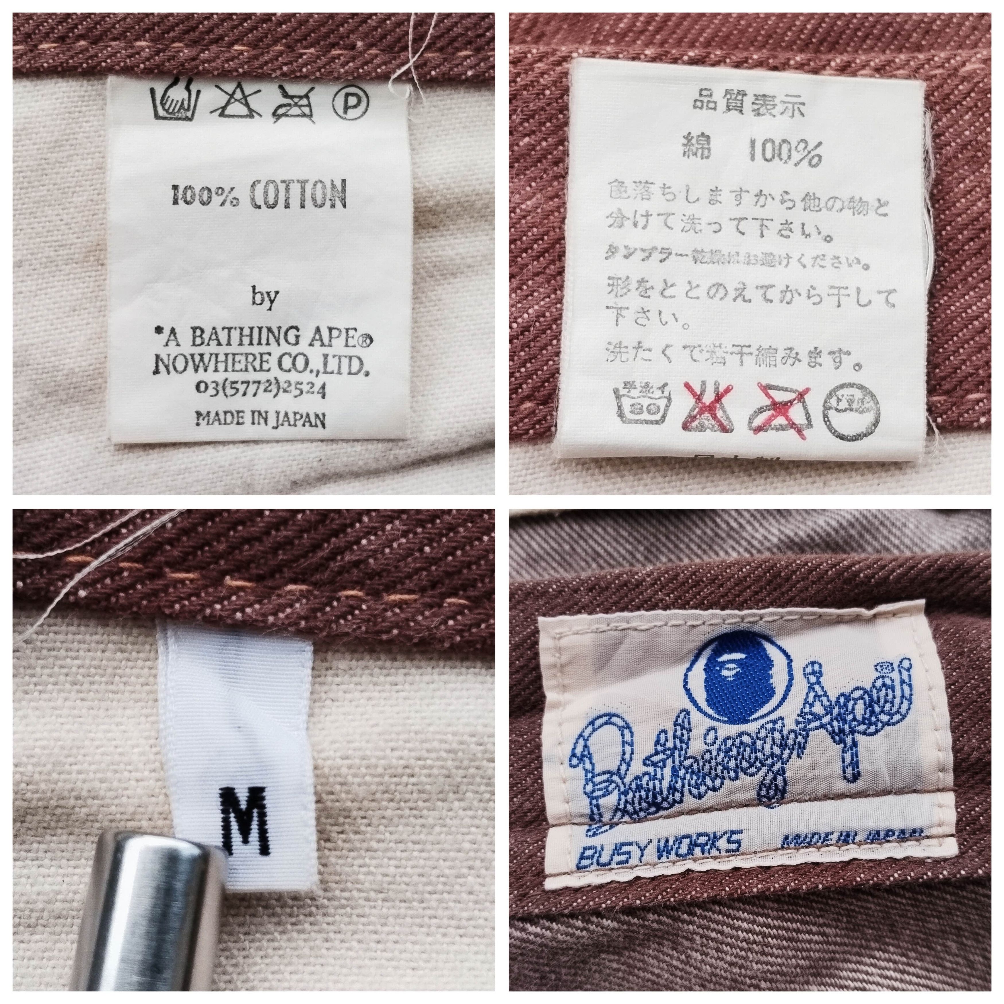 Bape Vintage Bape Cargo Patch Leather Denim Pants Size US 32 / EU 48 - 7 Thumbnail
