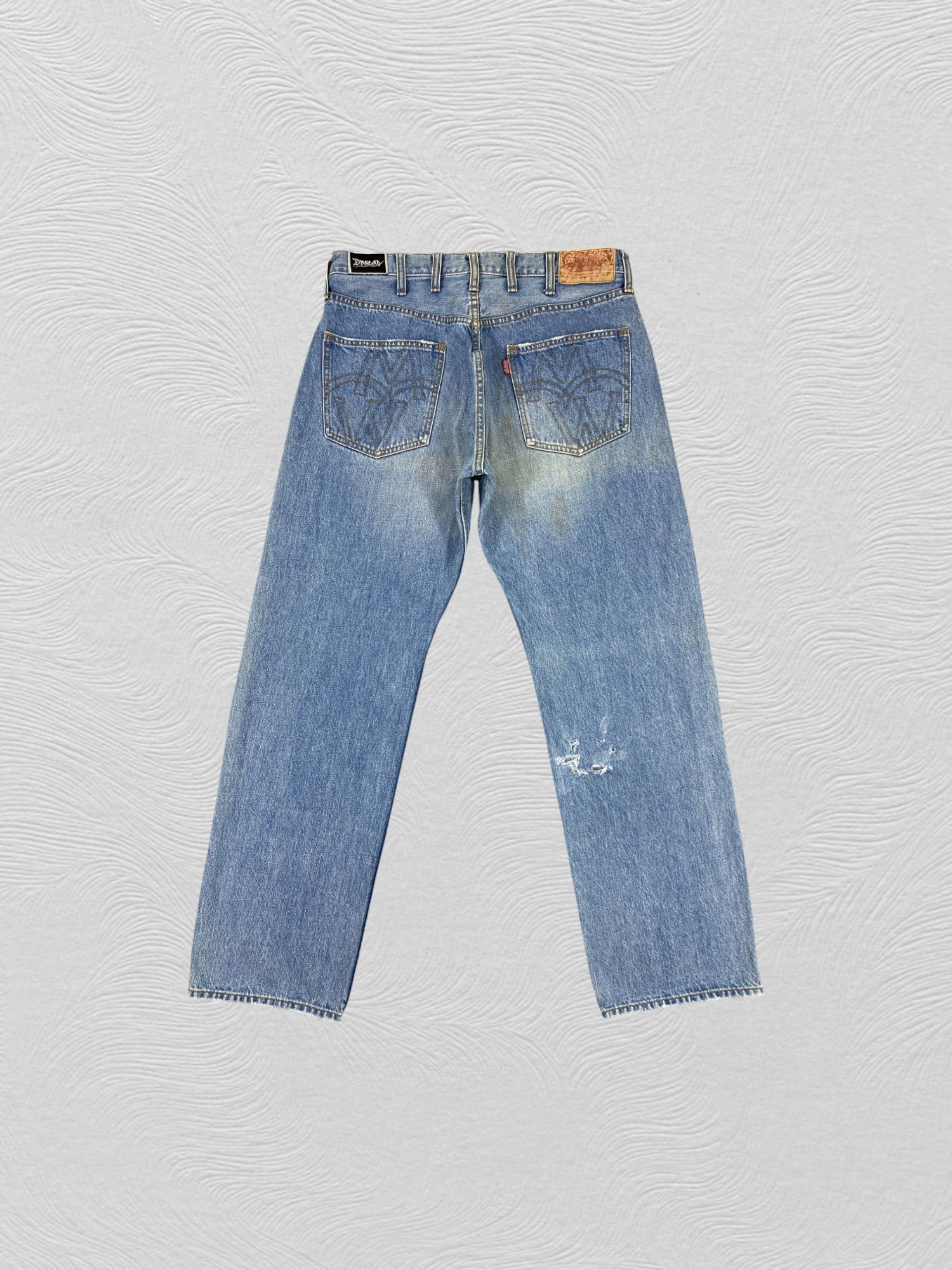 Japanese Brand Distressed Blue Vintage Desteny Jeans 34x32 Denim- JN3566 Size US 34 / EU 50 - 2 Thumbnail