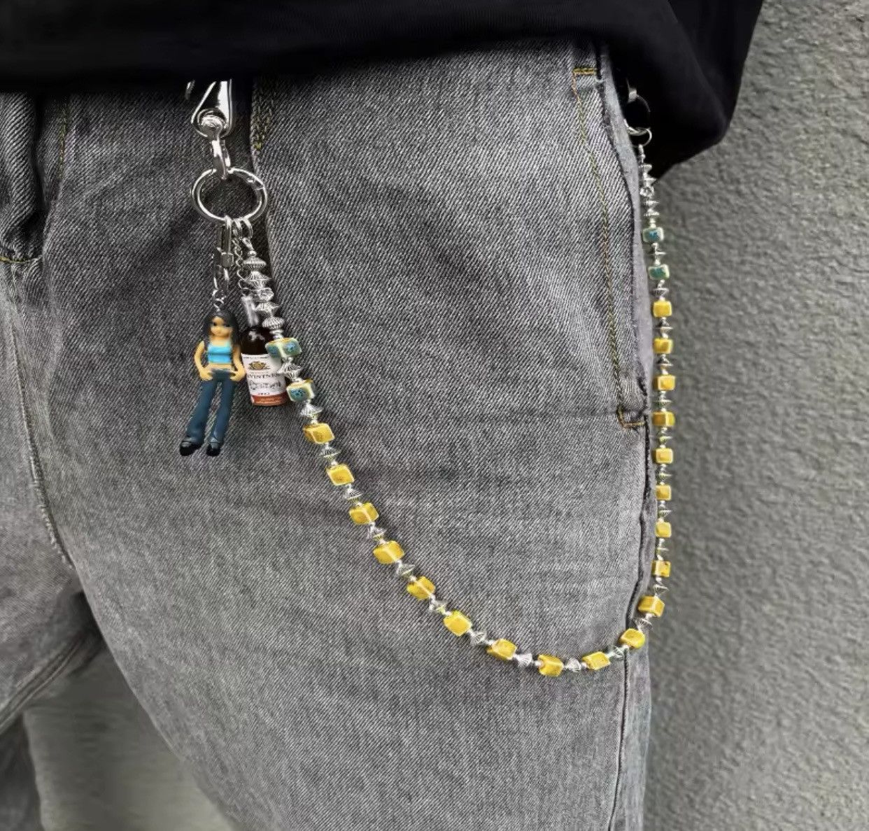 Jewelry Square Bead Cleanfit Pants Chain Bag Girls Bottled Jeans Size ONE SIZE - 1 Thumbnail
