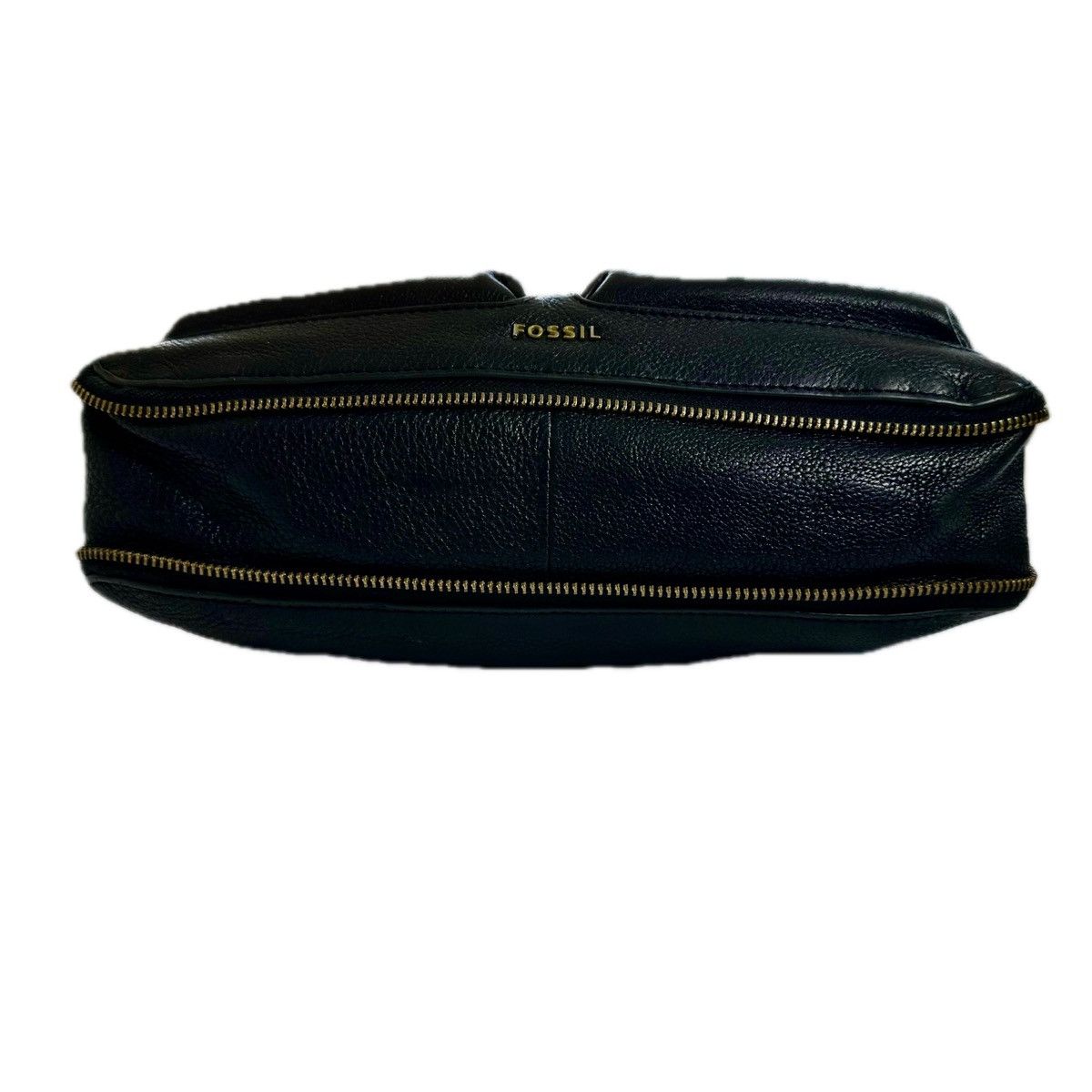 Fossil Fossil Black Pebbled Leather Crossbody Bag ZipTop Expandable Size ONE SIZE - 7 Thumbnail