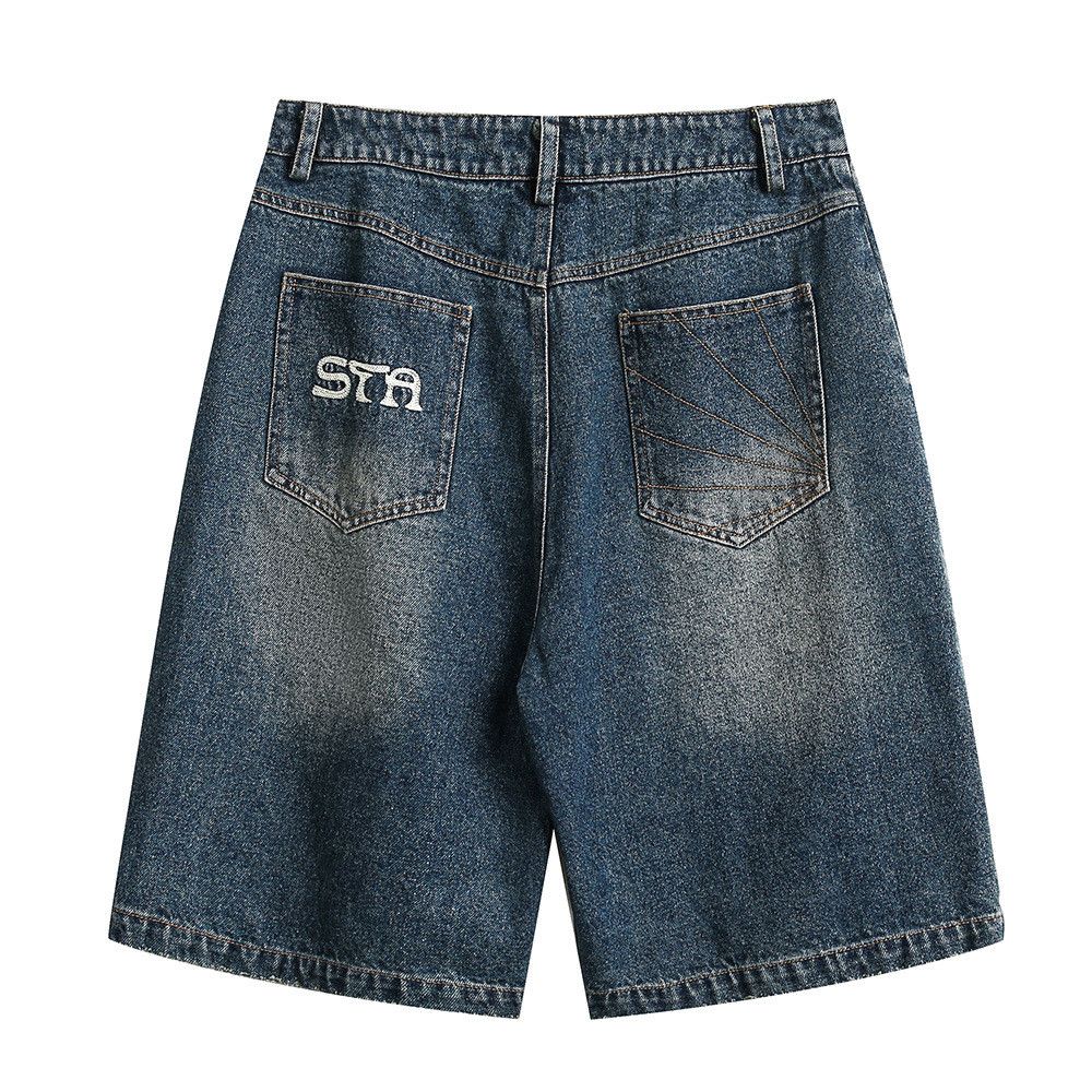 Japanese Brand × Vintage Retro loose street trend casual letter straight denim shorts Size US 32 / EU 48 - 2 Thumbnail