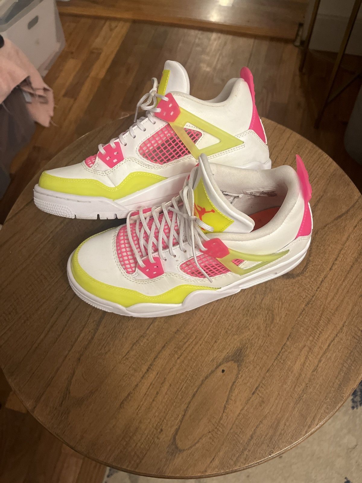 Jordan Brand Air Jordan 4 Retro White Lemon Pink Size US 6 / EU 39 - 2 Thumbnail