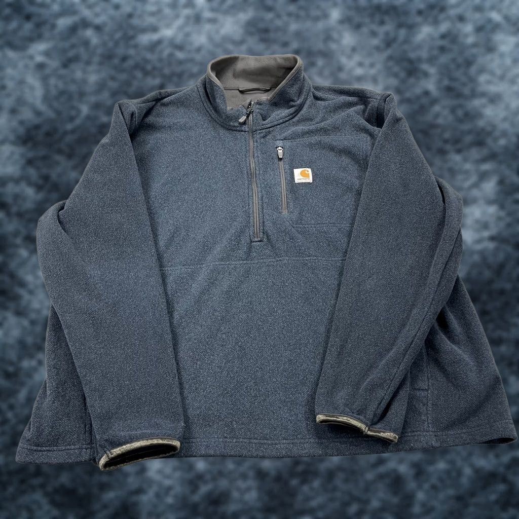 Carhartt Carhartt Jacket Mens 2XL Blue Gray Dalton Fleece Half Zip Pullover Workwear Jacket Mens 2XL Blue Size US XXL / EU 58 / 5 - 1 Thumbnail