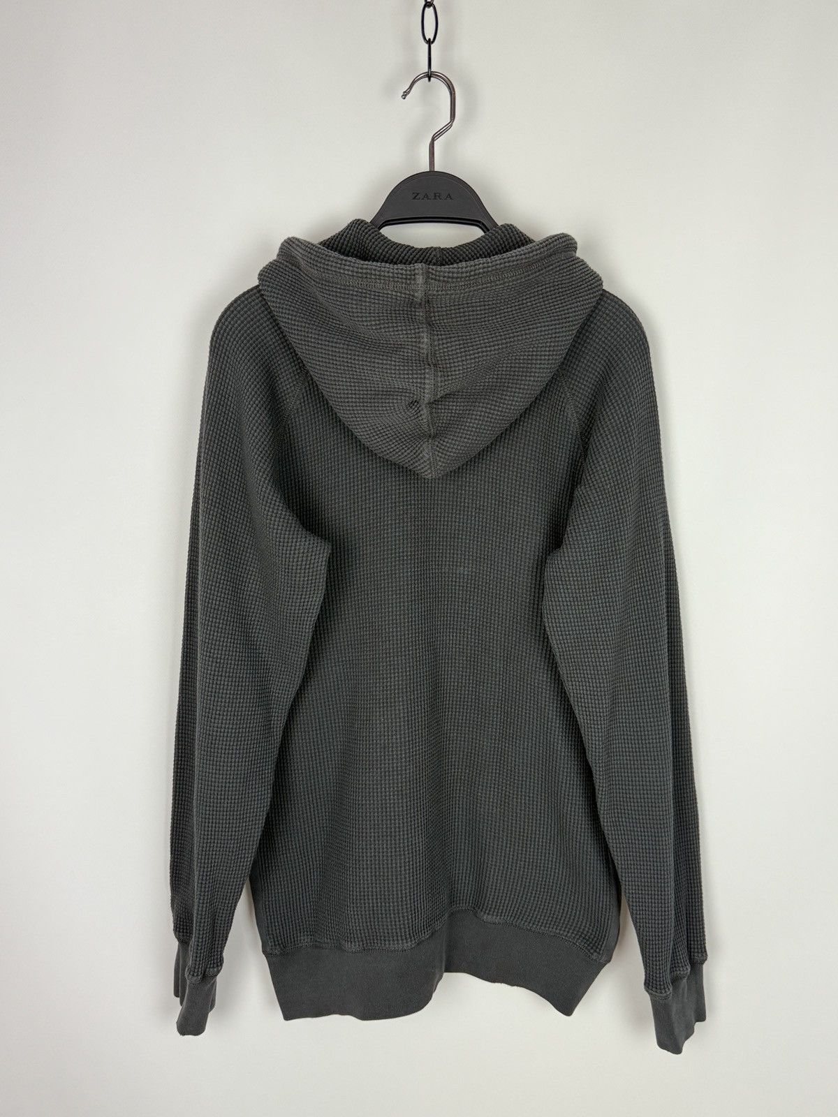 Diesel Diesel Distressed Charcoal Gray Waffle Zip Hoodie M/L Size US M / EU 48-50 / 2 - 5 Thumbnail