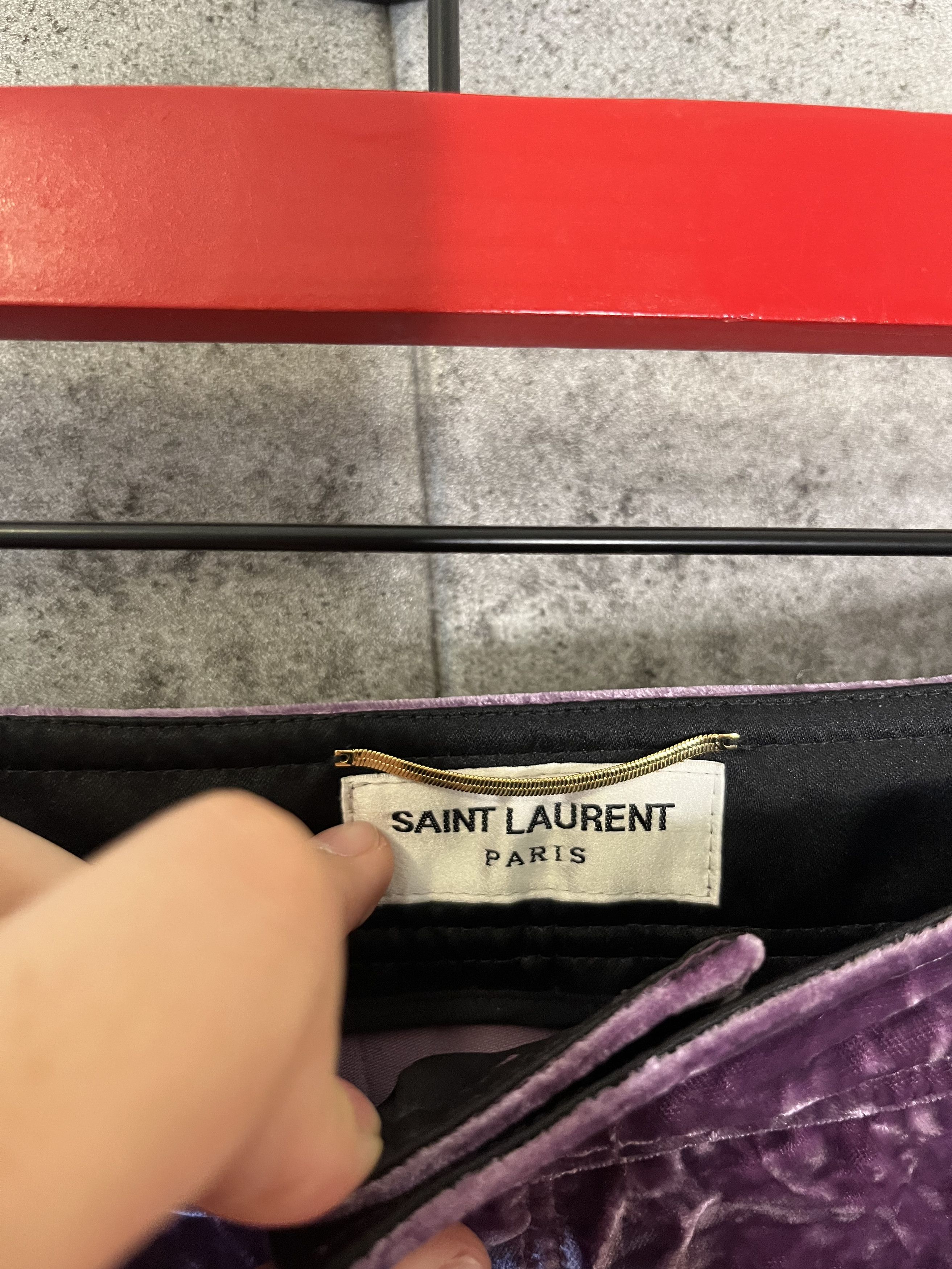 Hedi Slimane × Saint Laurent Paris × Yves Saint Laurent Saint laurent hedi silmane velour runway pants Size US 26 / EU 42 - 7 Thumbnail