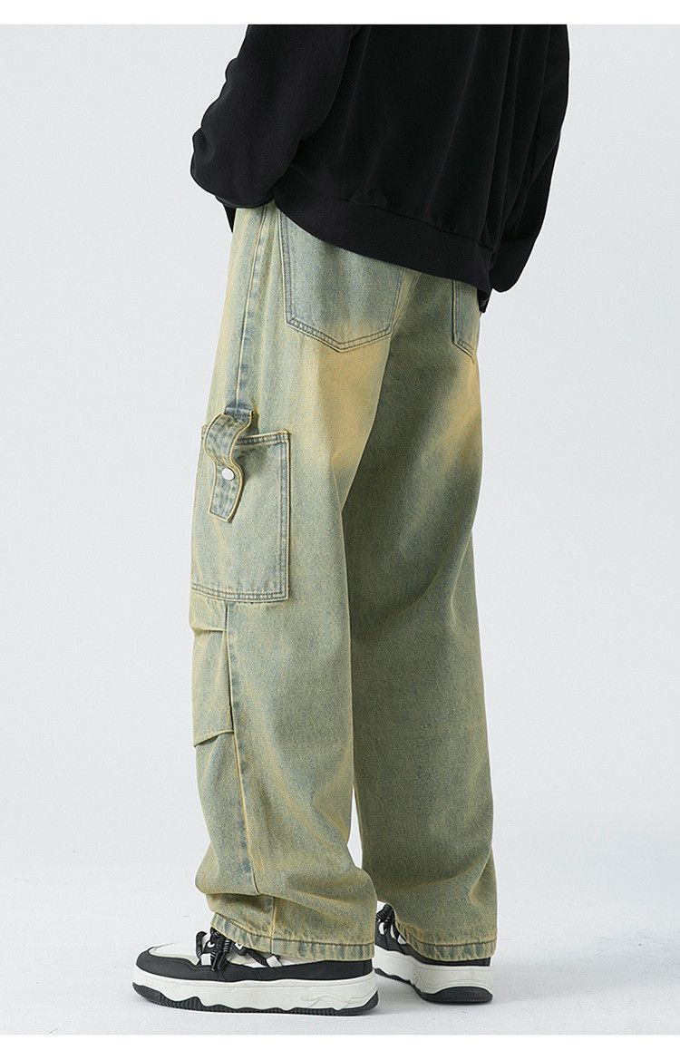 Japanese Brand × Jean Washed distressed vintage workwear straight-leg casual jeans Size US 32 / EU 48 - 3 Thumbnail