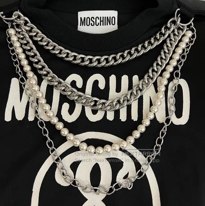 Moschino Moschino Black Cotton Blend Short Sleeve Sweatshirt . Size S / US 4 / IT 40 - 3 Thumbnail