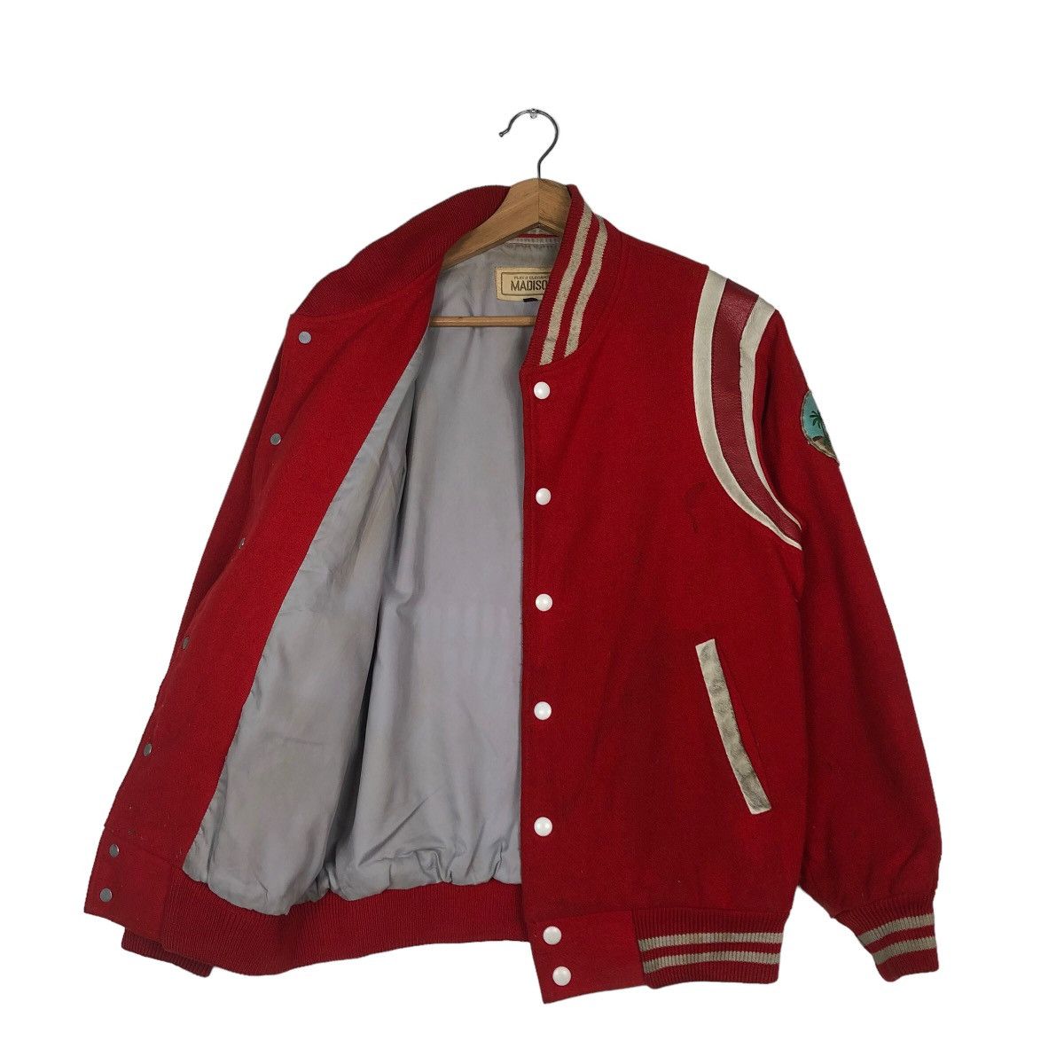 Japanese Brand 🔥Vintage Bomber Varsity Jacket Madison Hawaii Patches Big Size US L / EU 52-54 / 3 - 11 Thumbnail