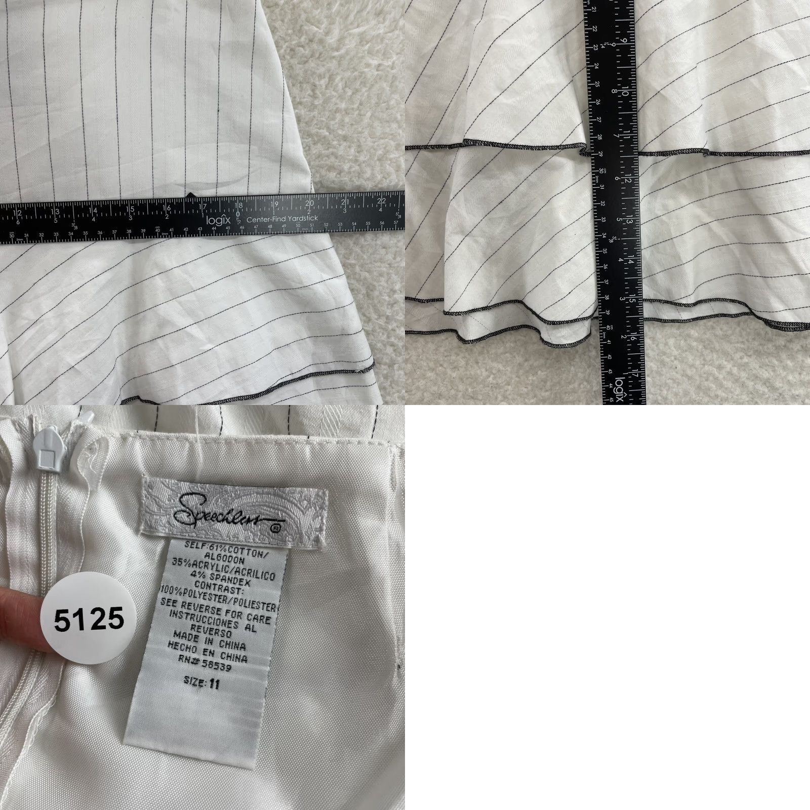 Vintage VINTAGE Pleated Mini Skirt White Pinstripe 12 Large Coquette Fairy Corpcore Womens Girls Mens Size 36" / US 14 / IT 50 - 8 Thumbnail