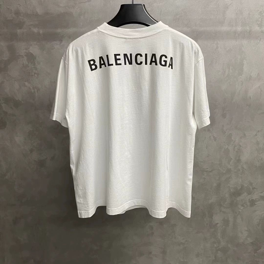Balenciaga Balenciaga White Back Logo Short Sleeve Size US S / EU 44-46 / 1 - 2 Thumbnail