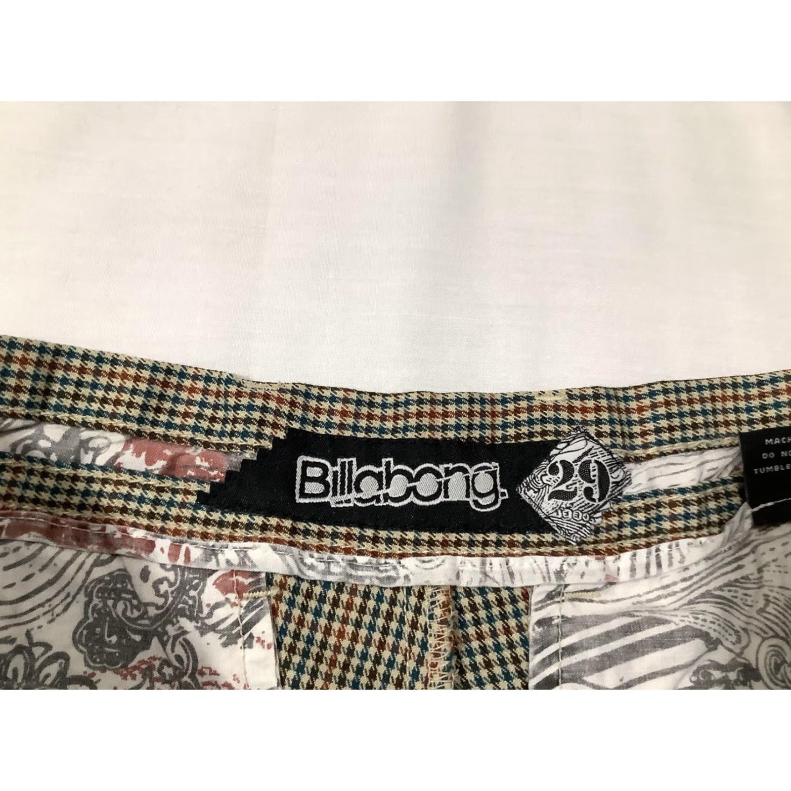 Billabong Billabong Shorts Mens 29 Brown Check Tweed Pleated Chino Surf Skate Casual Size US 29 - 5 Thumbnail