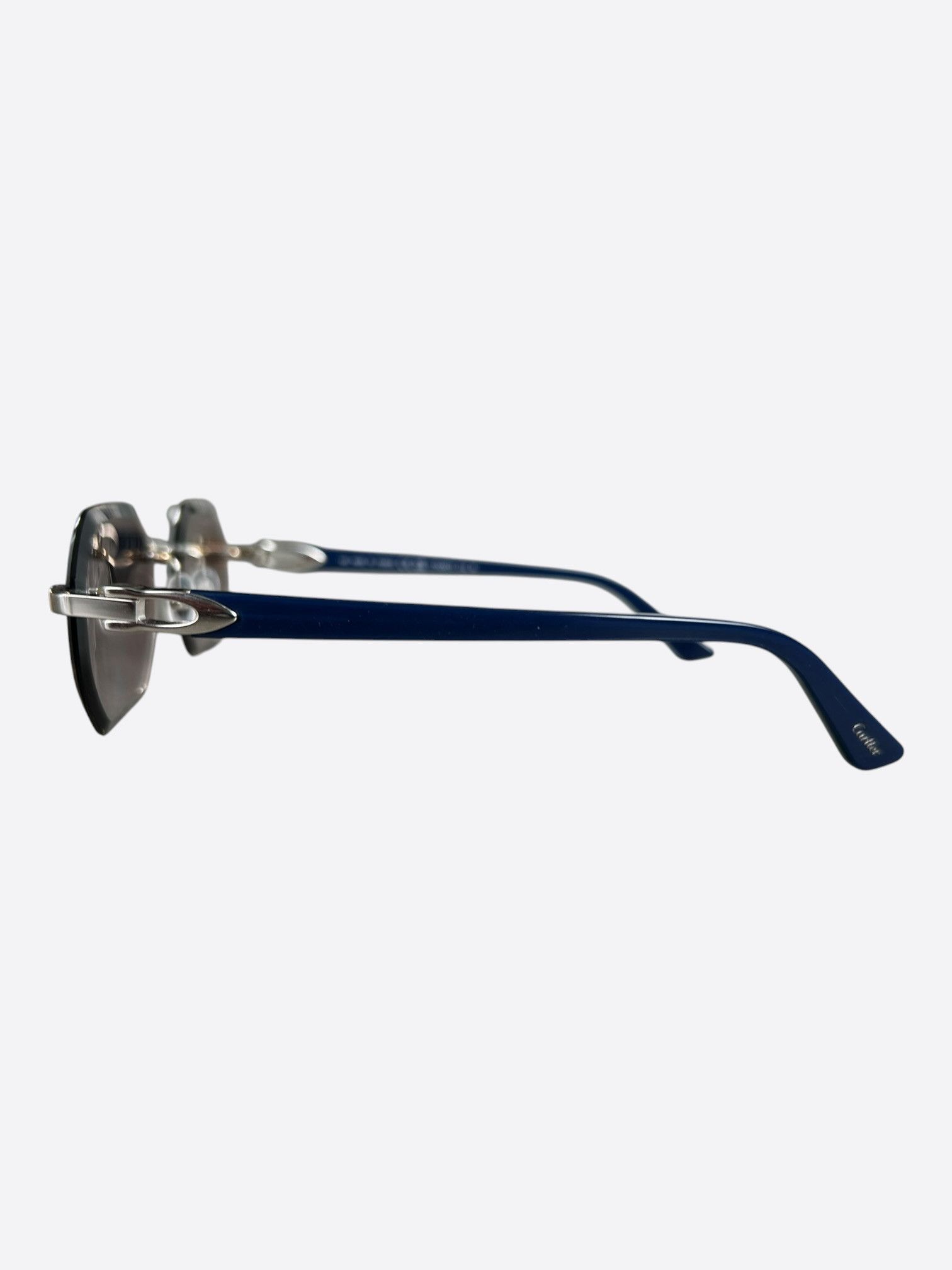 Cartier Cartier Blue & Silver Tinted Glasses Size ONE SIZE - 3 Thumbnail