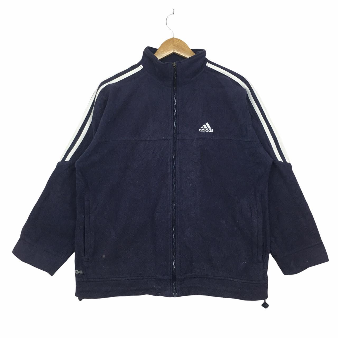 Adidas ADIDAS 3 Stripes Zip Up Fleece Sweater Streetwear Size US L / EU 52-54 / 3 - 1 Thumbnail