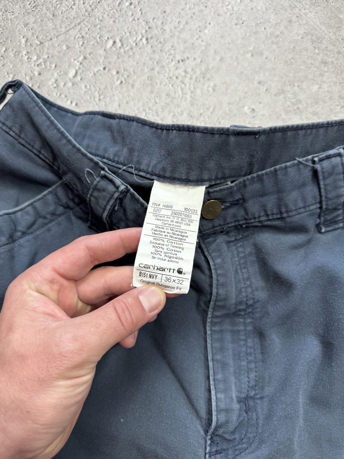 Carhartt Carhartt Distressed Carpenter Work Pants Navy Blue 36x32 Size US 36 / EU 52 - 14 Thumbnail