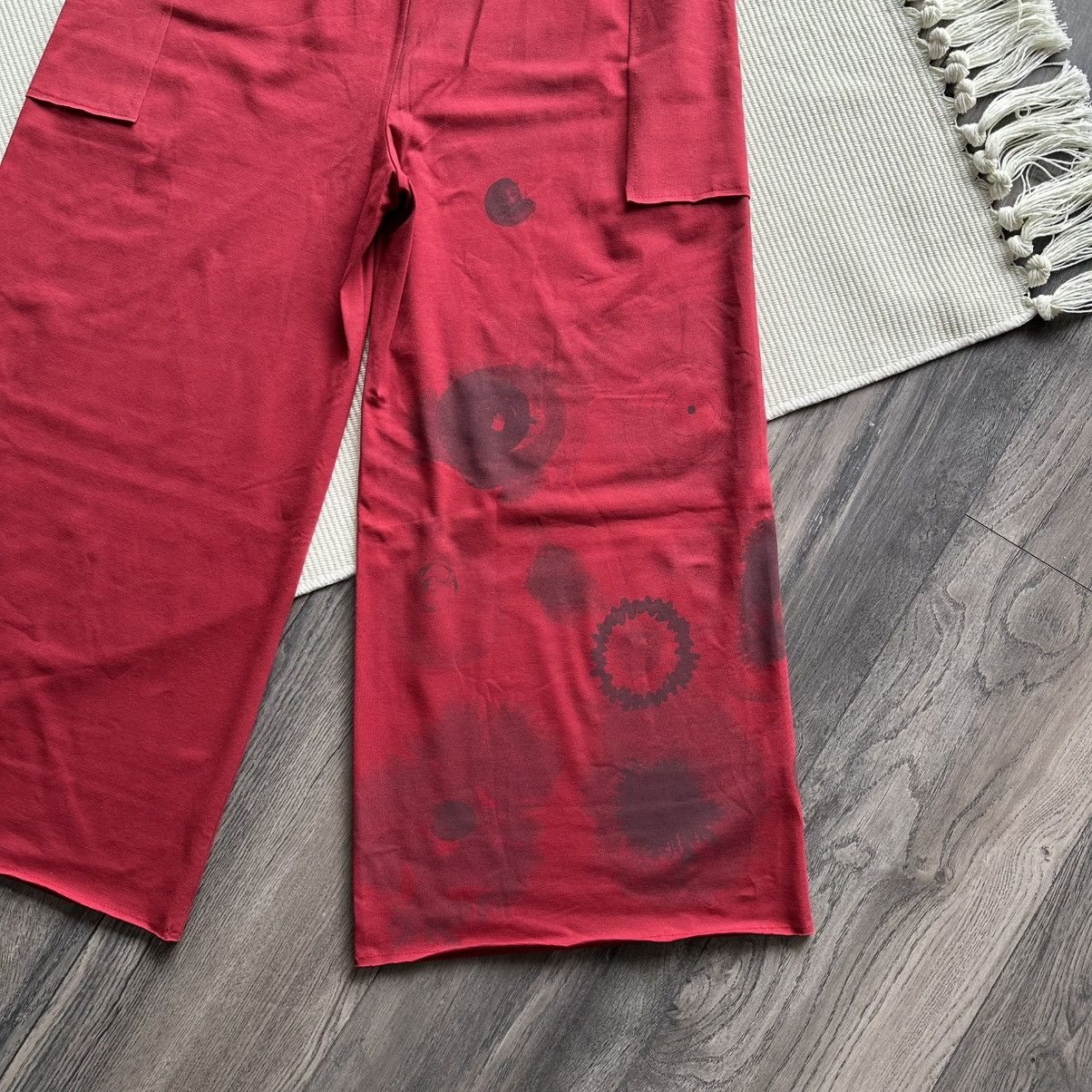 Other KEDZIOREK Wide Leg Red Pants with Abstract / Floral Print Size 28" / US 6 / IT 42 - 5 Thumbnail
