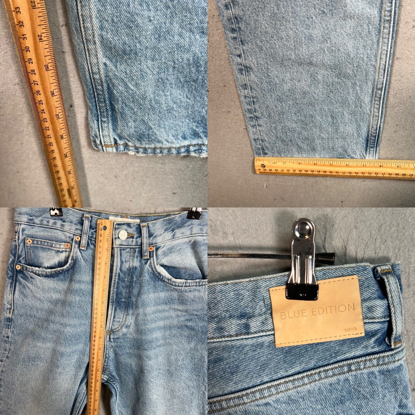Mango Mango Womens Jeans Distressed Light Wash Denim High-Waisted Selina Size 6 Straight 5-Pocket Blue Size 28" / US 6 / IT 42 - 8 Thumbnail