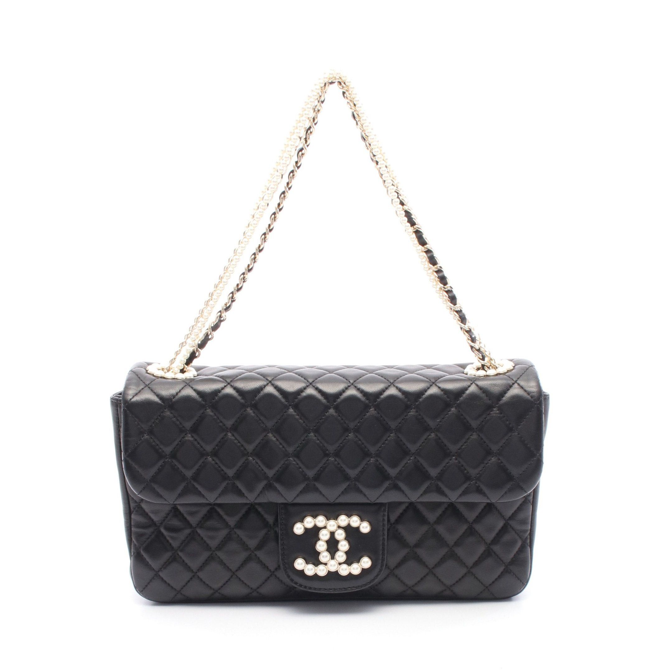 Chanel Chanel Westminster Matelasse 5 Connected Chain Shoulder Bag Lambskin Black Gold Hardware Fake Pearl Size ONE SIZE - 1 Thumbnail