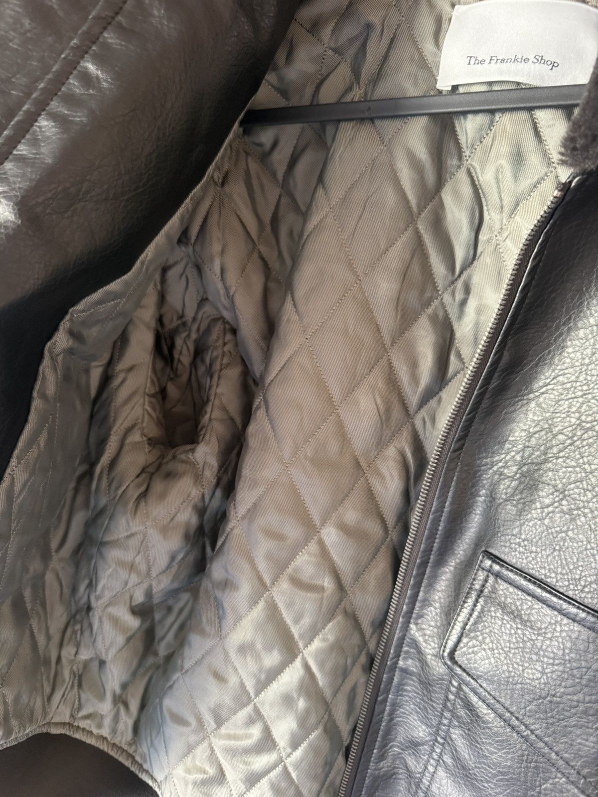 Frankie Shop Flight leather bomber jacket ysl style Size ONE SIZE - 4 Thumbnail