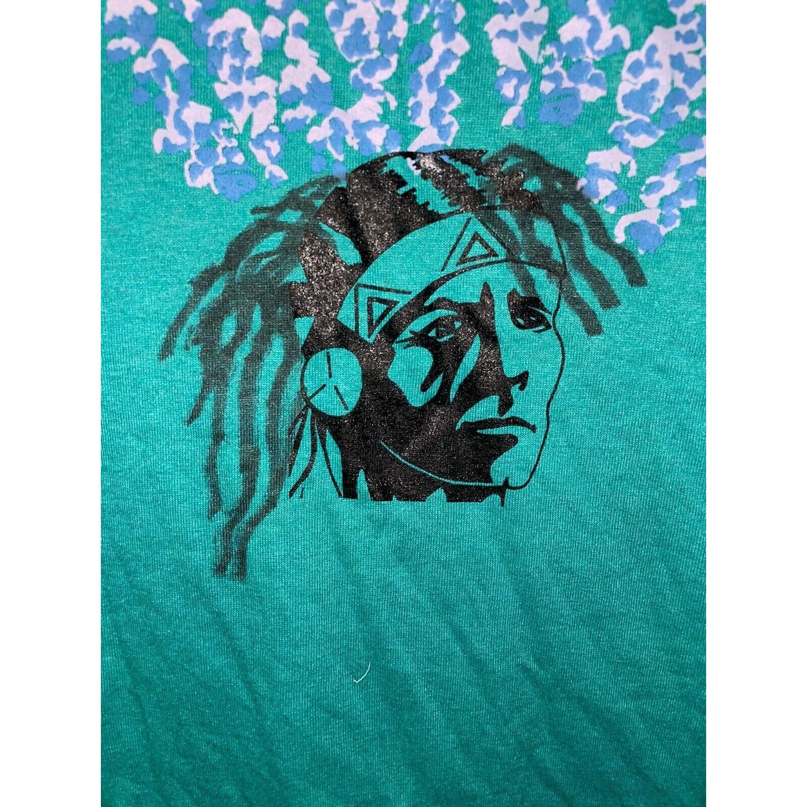 Jerzees Vintage Native American Shirt Test Print Tee Teal 80s VTG M Size US M / EU 48-50 / 2 - 6 Thumbnail