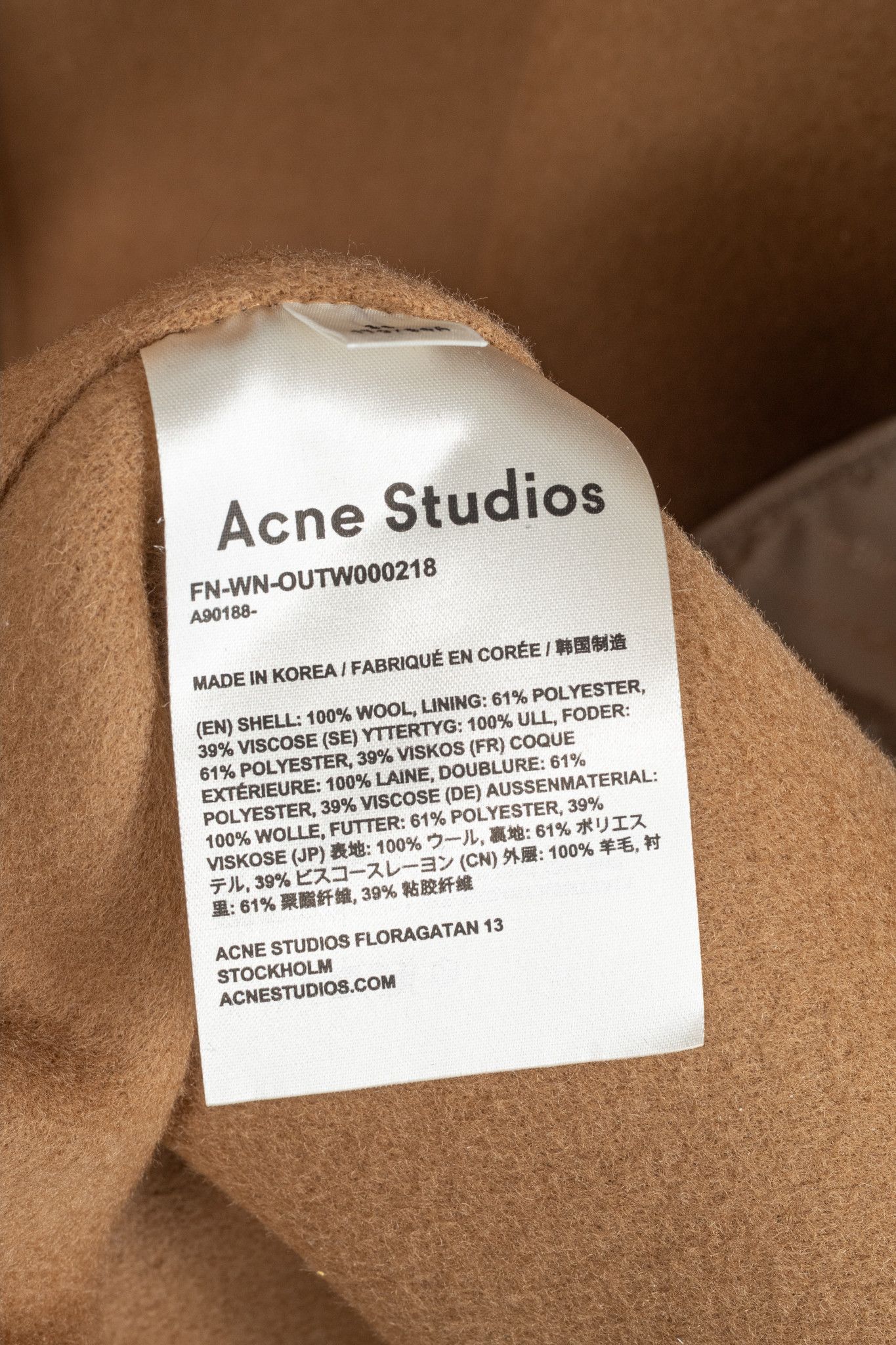Acne Studios Acne Studios Camel Melange Single-Breasted Wool Coat Size S / US 4 / IT 40 - 9 Thumbnail