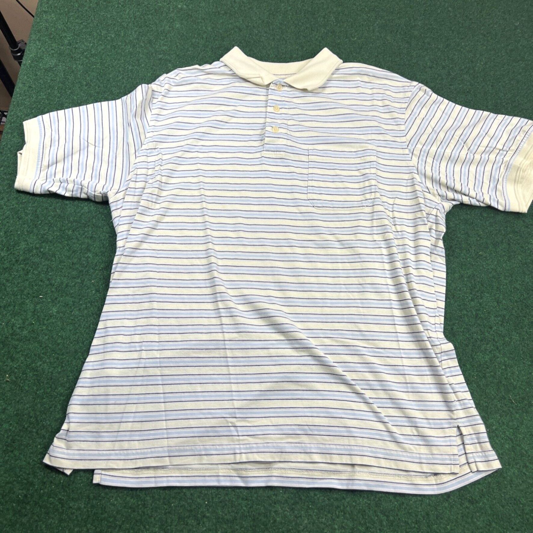 Vintage Vintage 90’s Windham Pointe Men's Golf Polo Shirt Size XL Striped Yellow Blue Size US XL / EU 56 / 4 - 1 Thumbnail