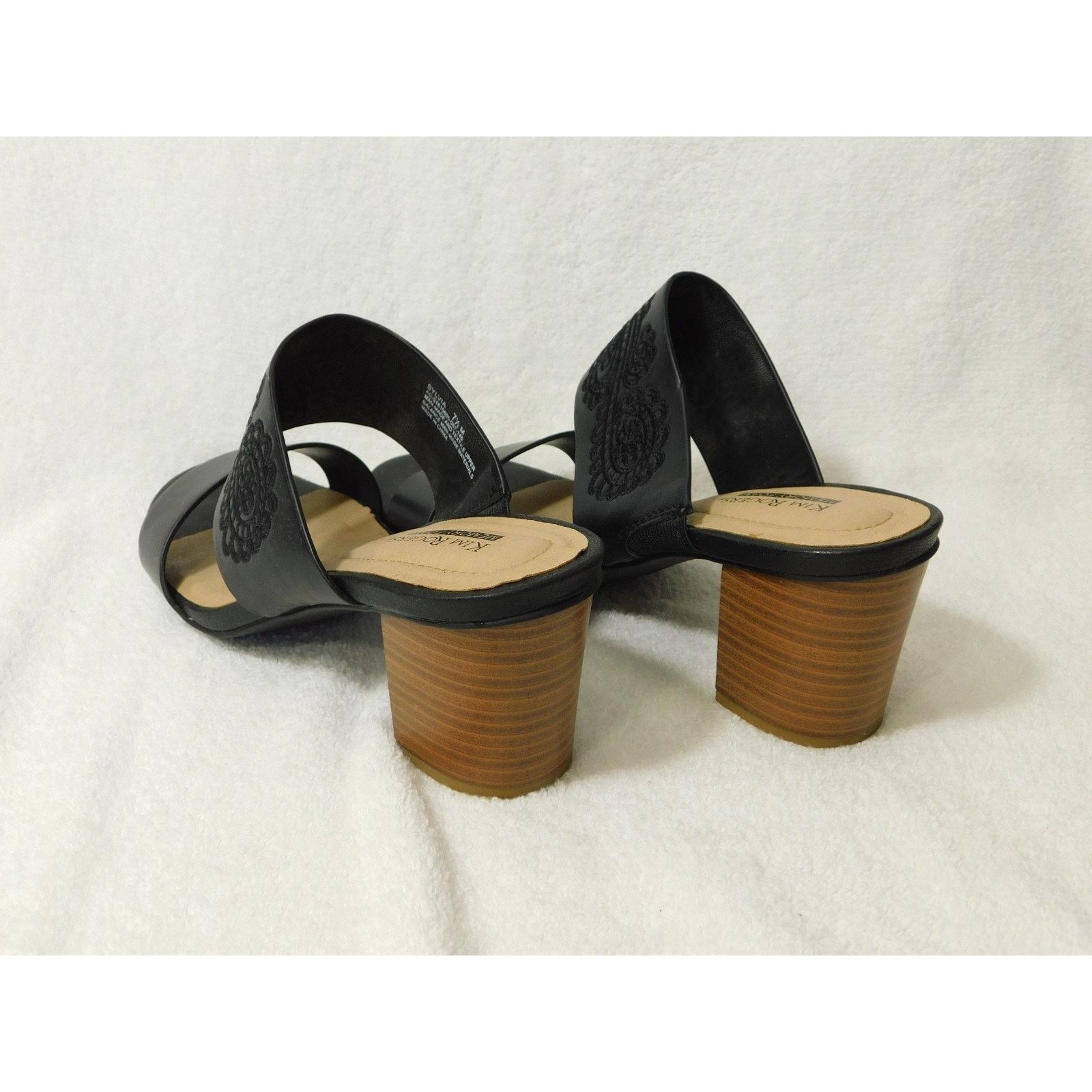 Other Kim Rogers Black Memory Foam Block Heel Sandle Shoes - 7.5 M Size US 7 / IT 37 - 3 Thumbnail