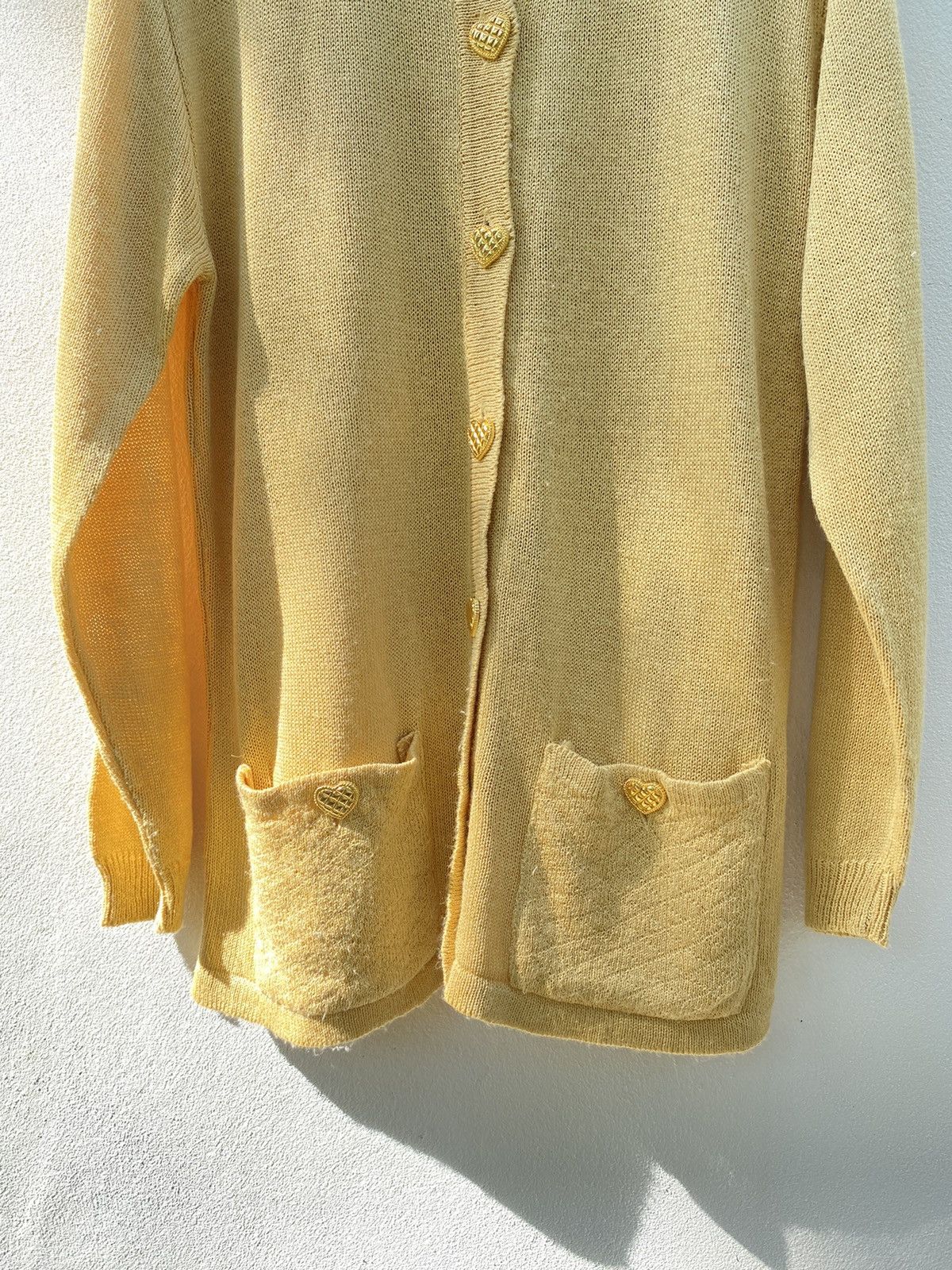 Vintage PALLS PYRA Yellow Knit Cardigan Size M / US 6-8 / IT 42-44 - 10 Thumbnail