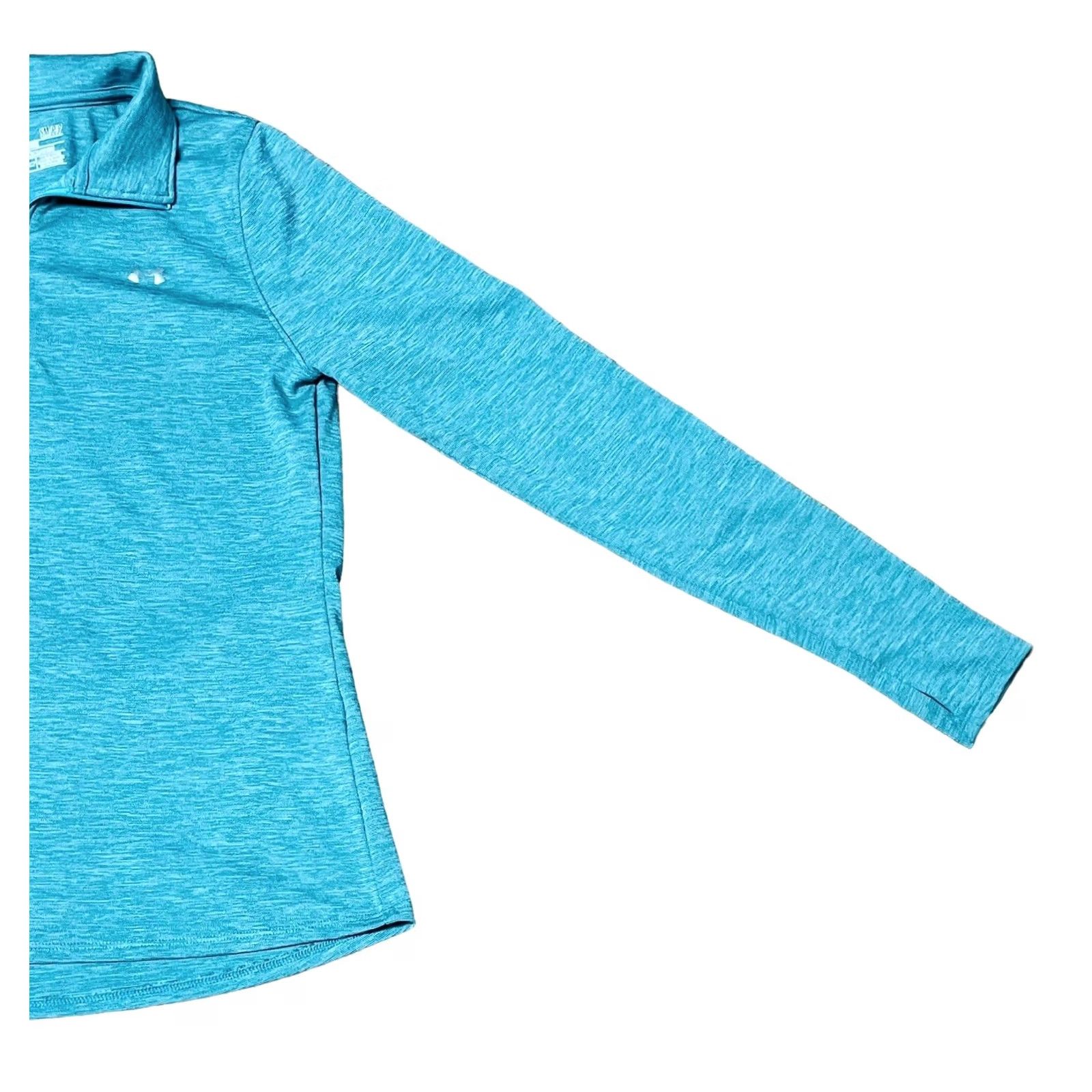 Under Armour Under Armour Heat Gear Women's 1/4 Zip Sweater Pullover Green Sz S Jacket Activewear Size S / US 4 / IT 40 - 3 Thumbnail