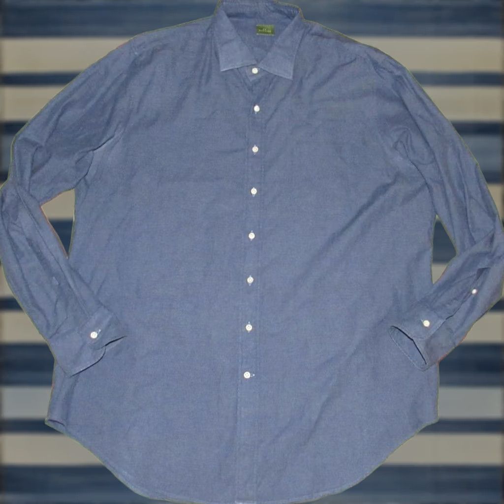 Sid Mashburn SID MASHBURN Blue Brushed Cotton Long Sleeve Button Down Shirt XL Mens Size US XL / EU 56 / 4 - 1 Thumbnail