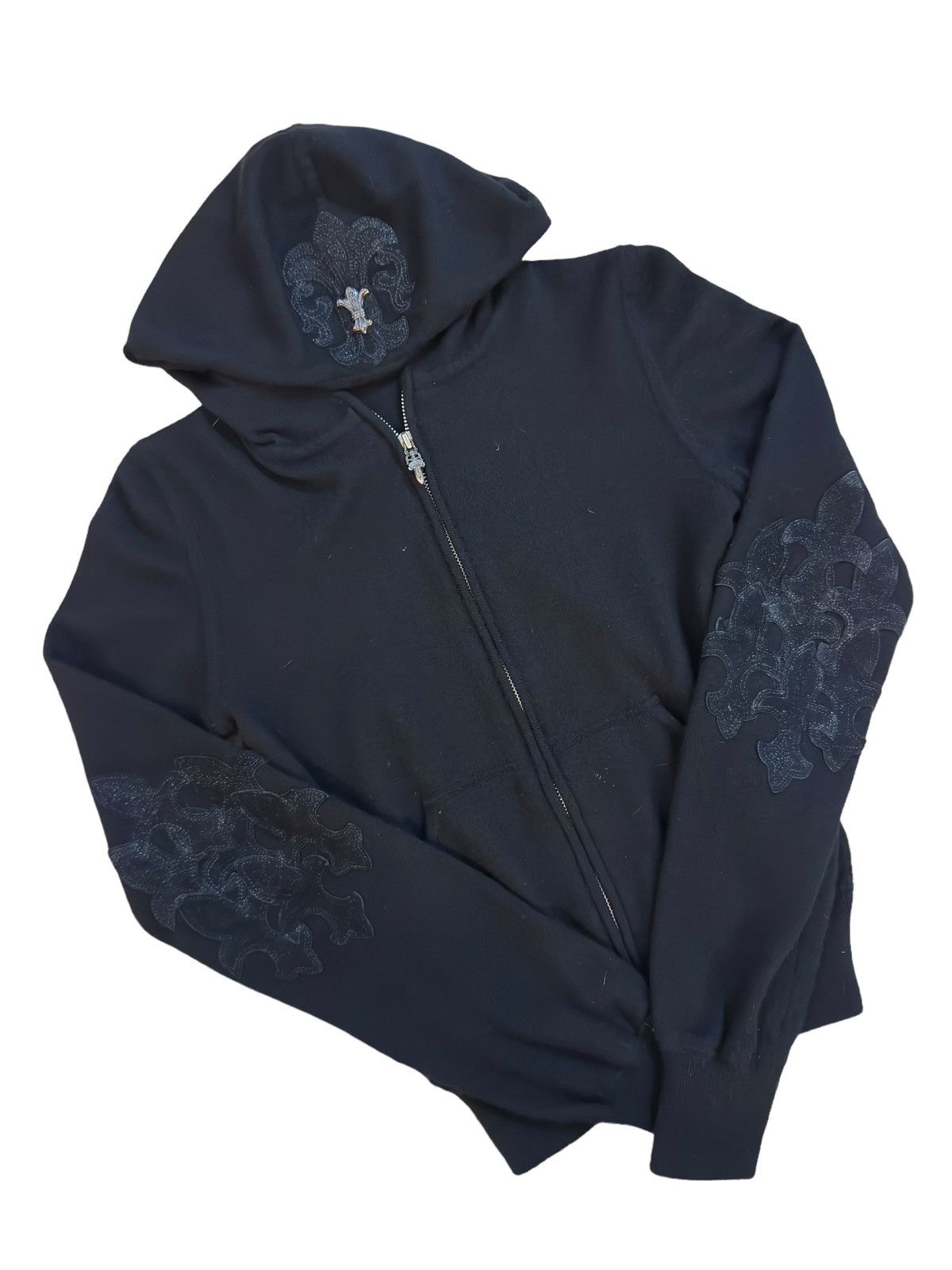 Chrome Hearts 1/1 Cashmere Flooded Stingray Fleur Patch Zip Up Hoodie Size US M / EU 48-50 / 2 - 6 Thumbnail