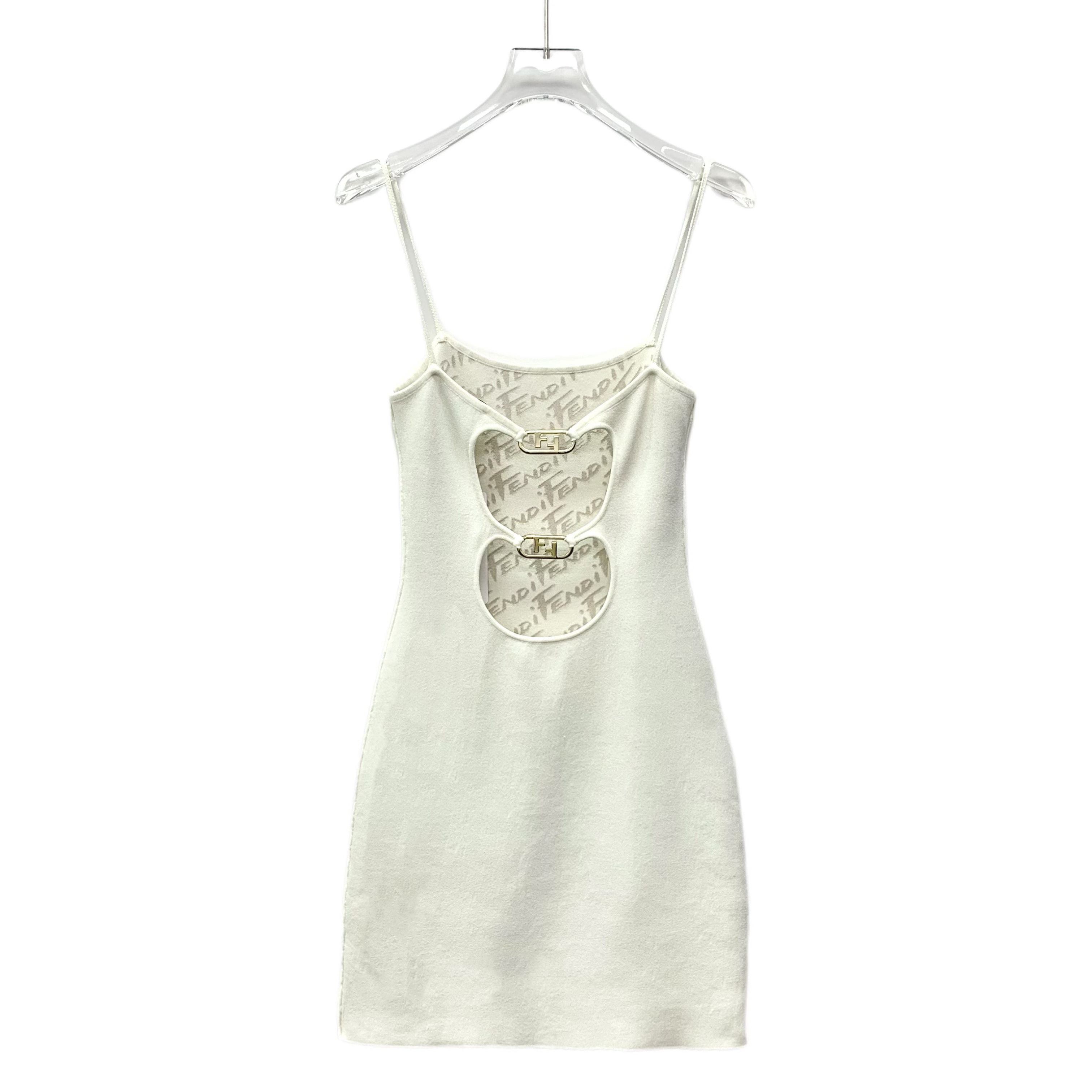 Fendi Fendi Dress Monogram Lined Slip Ivory (Size XS) Size XS / US 0-2 / IT 36-38 - 7 Thumbnail