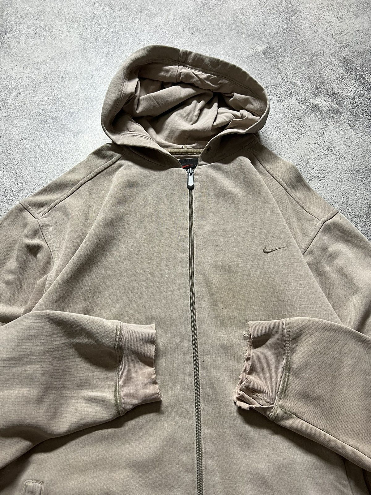 Nike Streetwear Vintage Vintage Y2k Nike Faded Mini Swoosh Zip Hoodie Rare 90 s Grailed