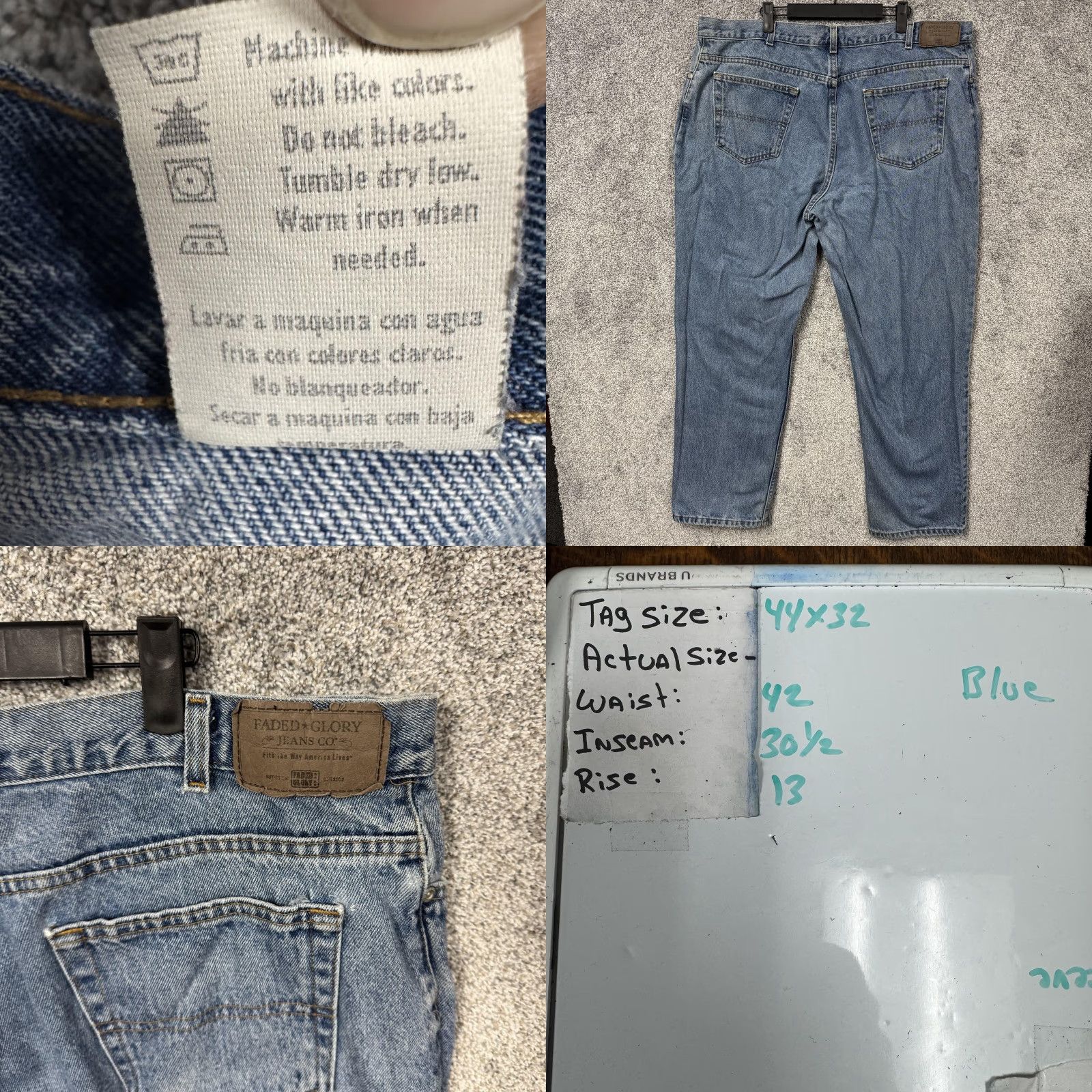 Faded Glory Faded Glory Jeans Men 42x30.5 Relaxed Fit Straight Leg Workwear Dadcore Size US 44 / EU 60 - 8 Thumbnail