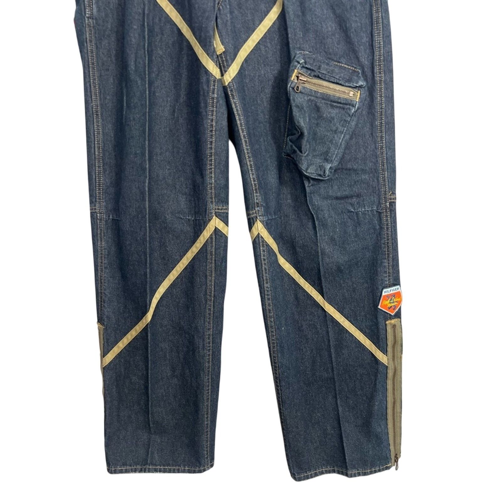Tommy Hilfiger VTG Tommy Hilfiger "Red Label" Y2K Skater 31x32 Baggy Jeans Size US 31 - 3 Thumbnail