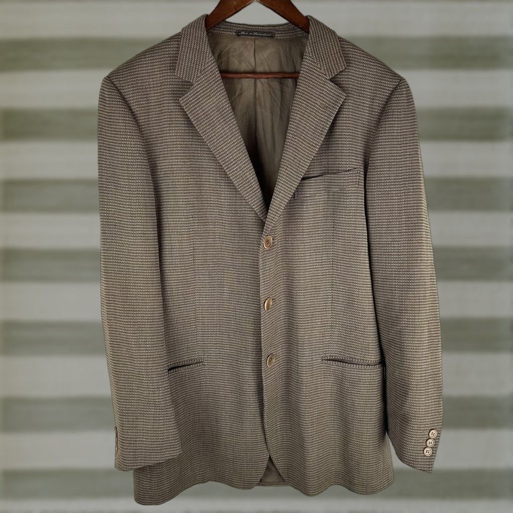 Ermenegildo Zegna Ermenegildo Zegna Sport Coat Jacket Men 54 Brown Wool Tweed Check Notch Lapel 3-Button 2 Piece Business Casual Vintage: No Master Size US L / EU 52-54 / 3 - 1 Thumbnail