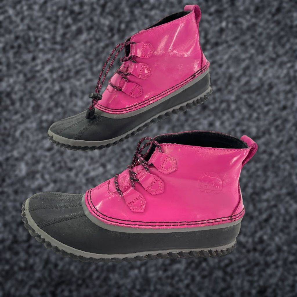 SOREL Sorel Duck Boots Lace Up Pink Black Out N' About NY2635-695 Womens Size US 6 Size US 6 / IT 36 - 1 Thumbnail
