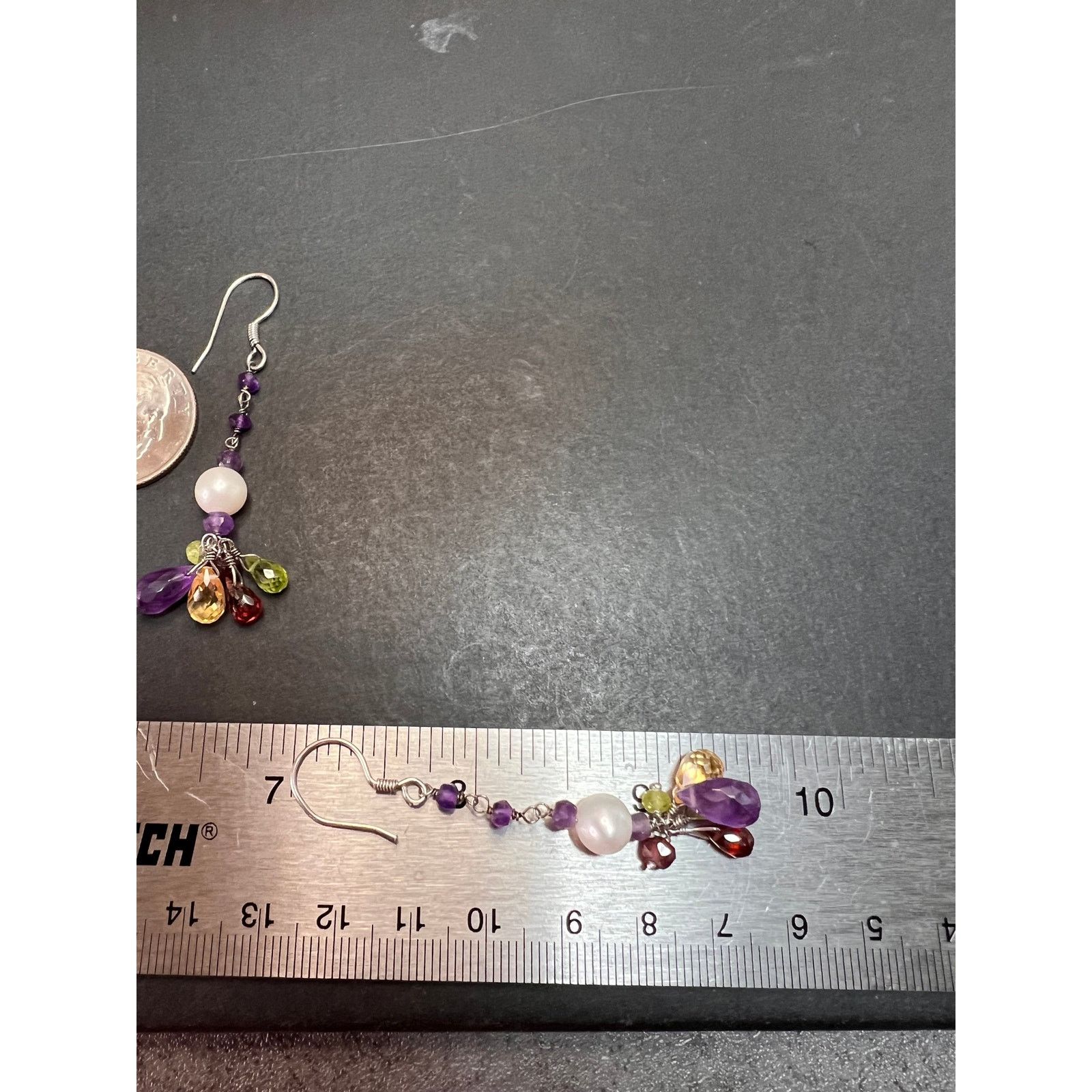 Other Multi gemstone cluster dangle earrings in sterling silver Size ONE SIZE - 8 Thumbnail