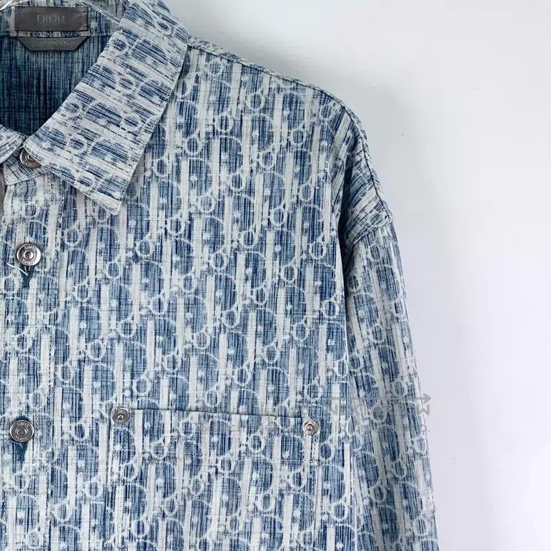 Dior Dior Size 41 Blue logo jacquart full print cotton lapel sin Size US XS / EU 42 / 0 - 3 Thumbnail