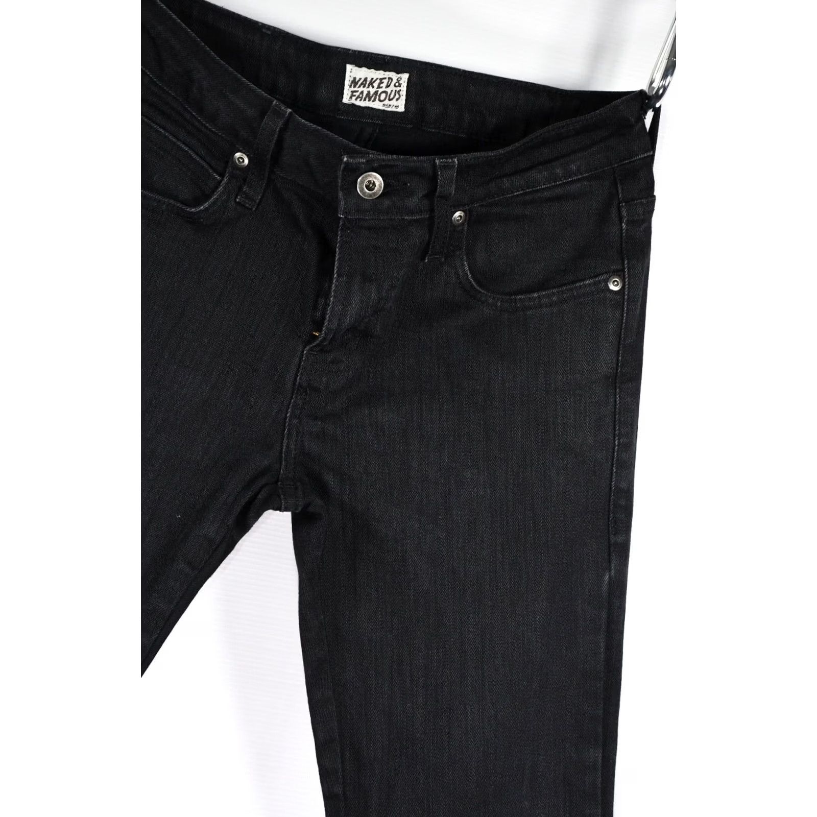 Vintage Naked & Famous Denim Super Guy Black Power-Stretch Jeans Men's 32 W 95%COTTON 5%ELASTANE Regular Slim Black Jeans Mens XS-XL (adjusted) Size US 32 / EU 48 - 4 Thumbnail