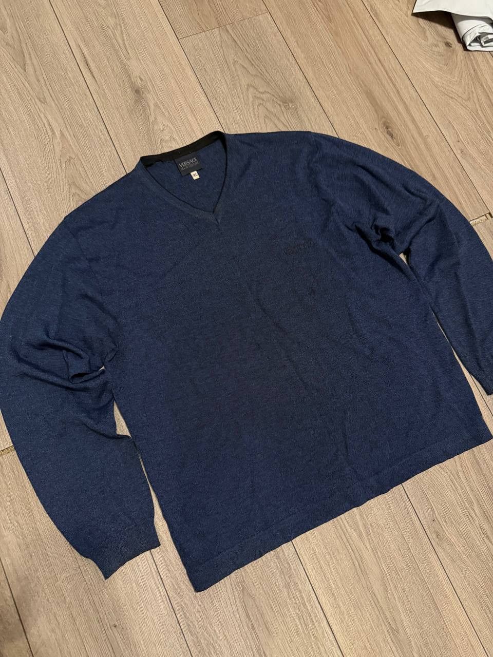 Versace Jeans Couture Versace Jeans Couture sweatshirt mens XL V-Neck Blue Size US XL / EU 56 / 4 - 2 Thumbnail
