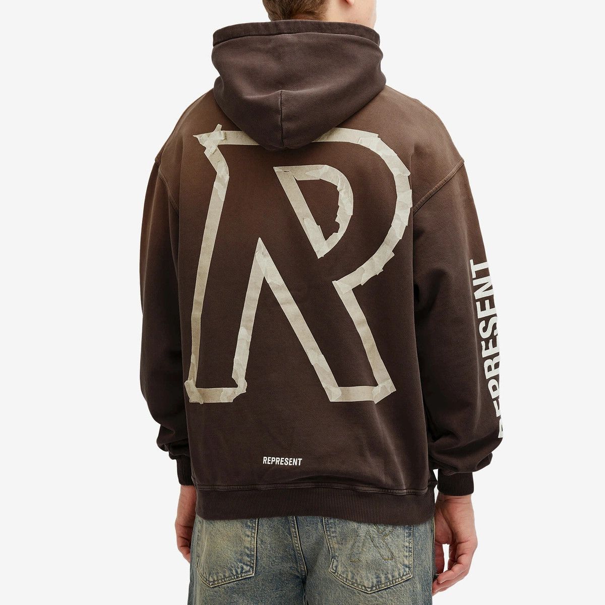 Represent Clo. Dark Brown Masking Tape Initial Logo Oversized Zip Hoodie Size US M / EU 48-50 / 2 - 5 Thumbnail