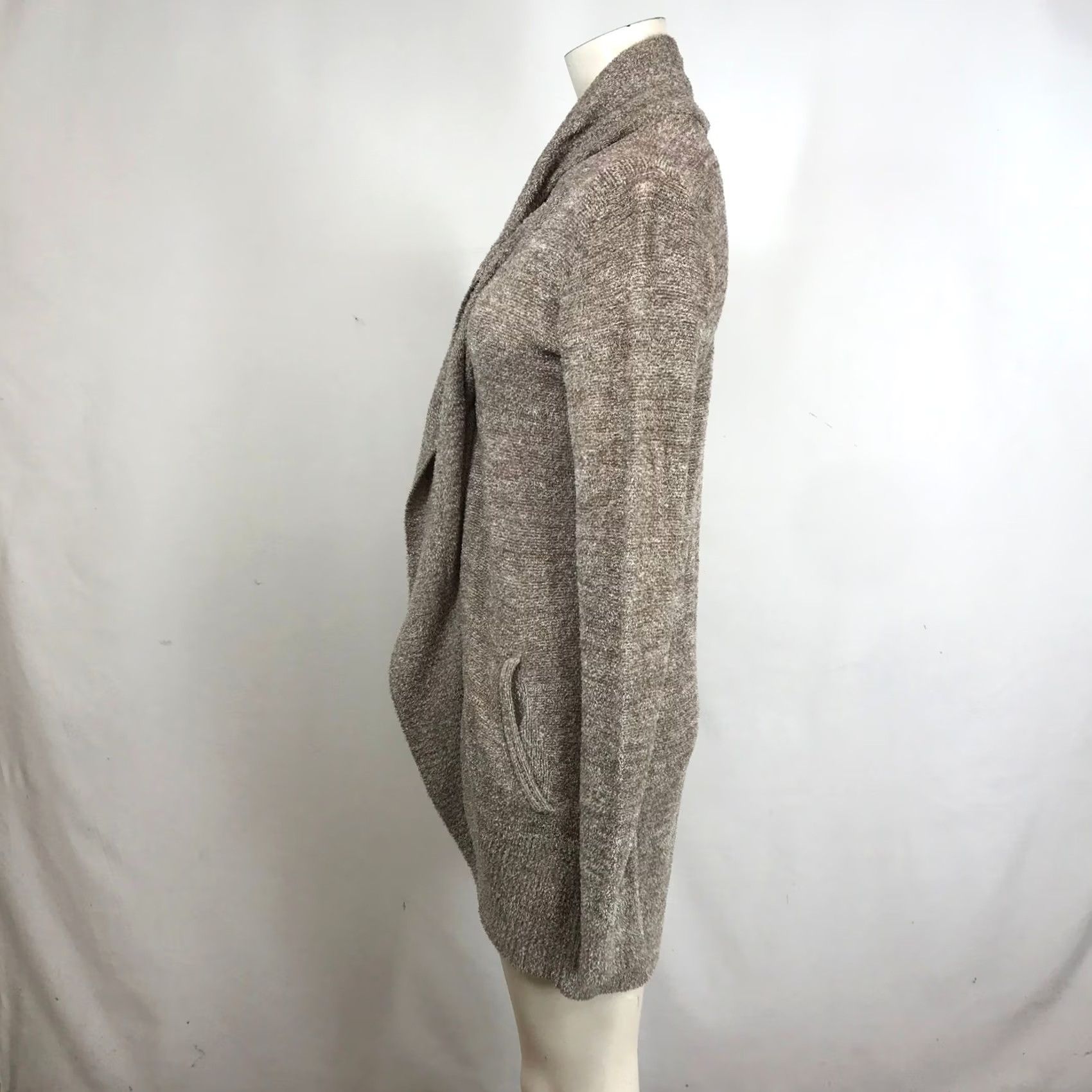 Vintage Barefoot Dreams Cardigan Duster Cozy Chic Lite Open-Knit Pockets Shawl Collar Long Sleeve XS S Beige Womens Casual Fall Winter Knit Open Size XS / US 0-2 / IT 36-38 - 6 Thumbnail