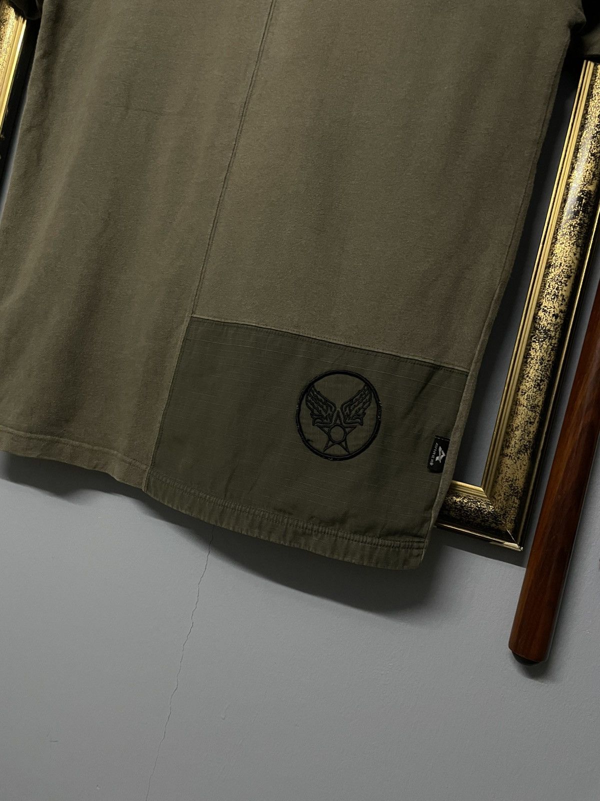 Avirex × Designer × Vintage Vintage 1990s Designer Avirex No More War Army Green Tshirt Size US M / EU 48-50 / 2 - 7 Thumbnail