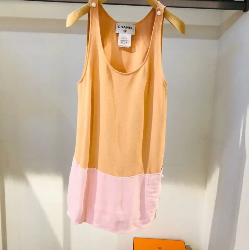 Chanel Chanel Color-Blocking Cotton Women's Top 0089 Size S / US 4 / IT 40 - 1 Thumbnail
